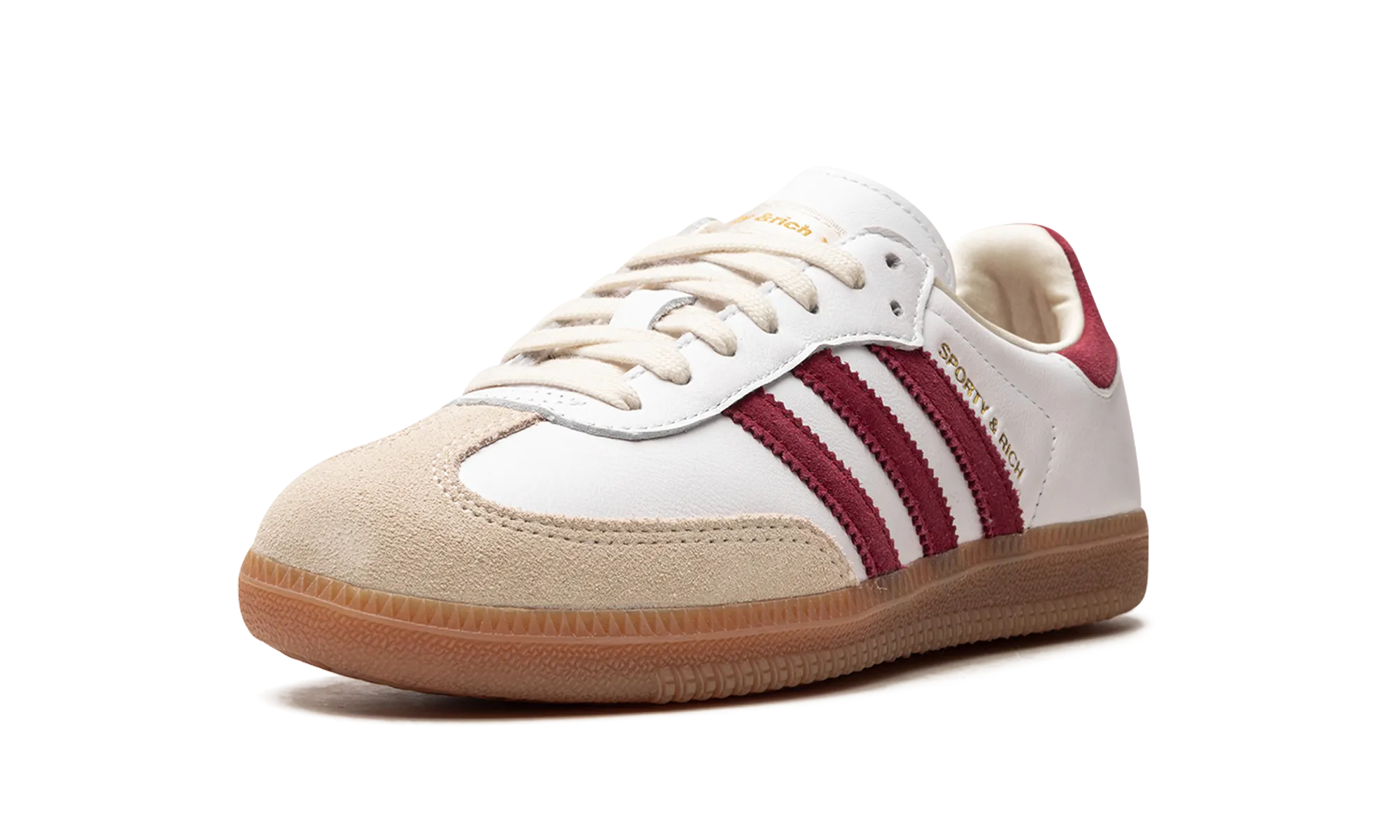 lace up closure Samba OG "Sporty & Rich - White Core Burgundy"