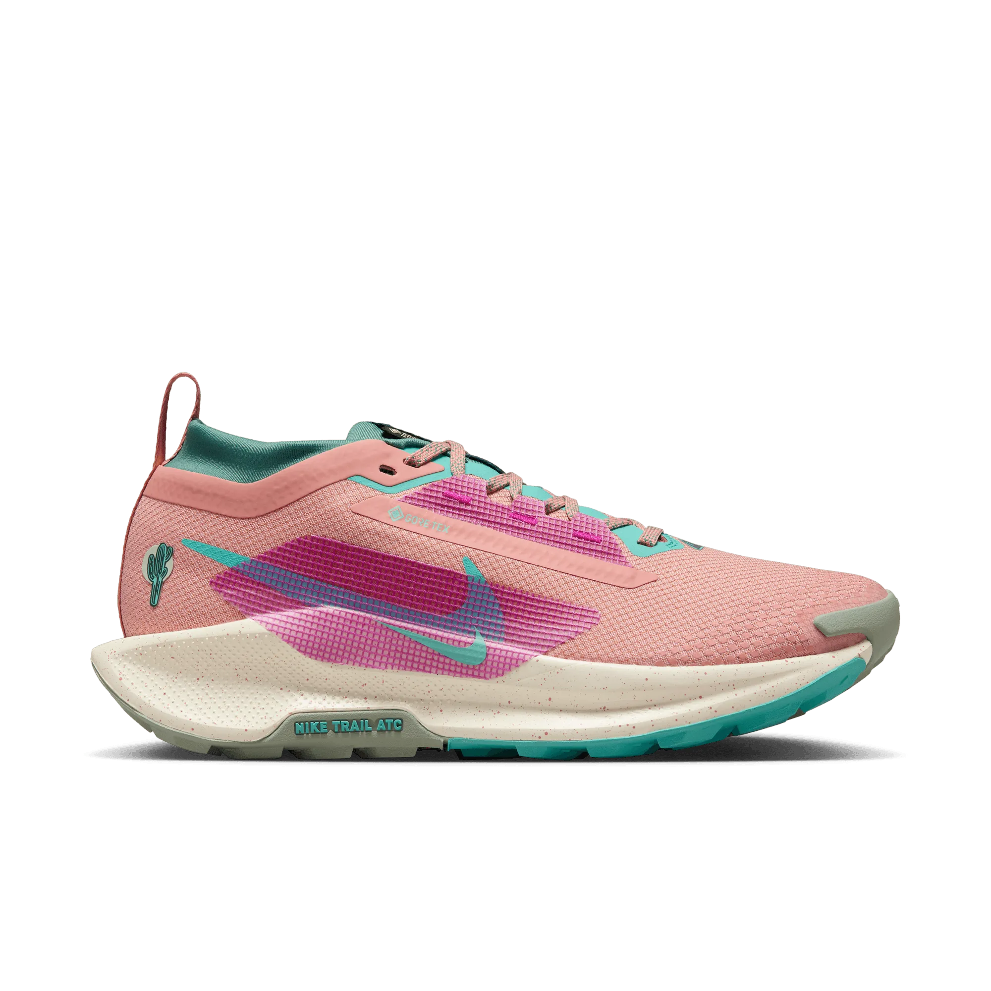 WOMEN'S PEGASUS TRAIL 5 GORE-TEX - B - 600 RED STARDUST/GREEN FROST heel - support - mechanism - firmness shoes flat - terrain running shoes
