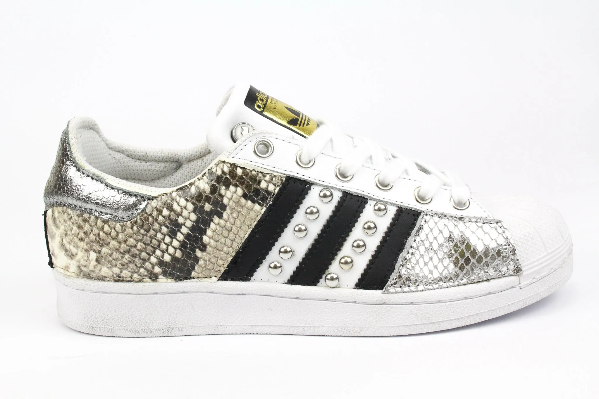 Smart Trend Adidas Superstar Pitone Borchie & Pelle Laminata Argento