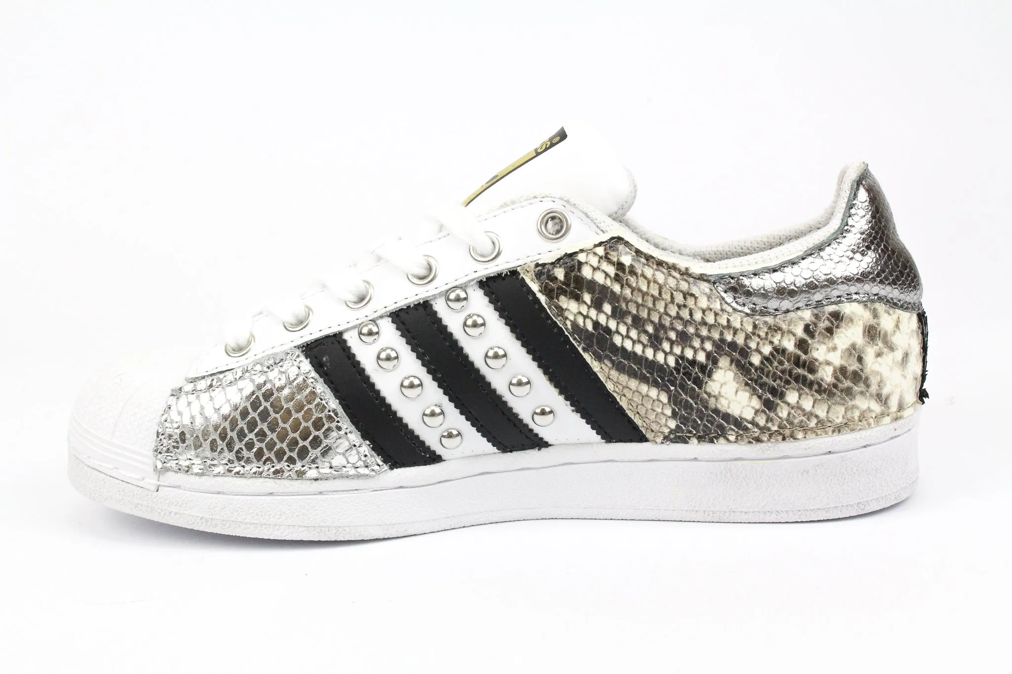 Daily Flow Beach Trek Adidas Superstar Pitone Borchie & Pelle Laminata Argento