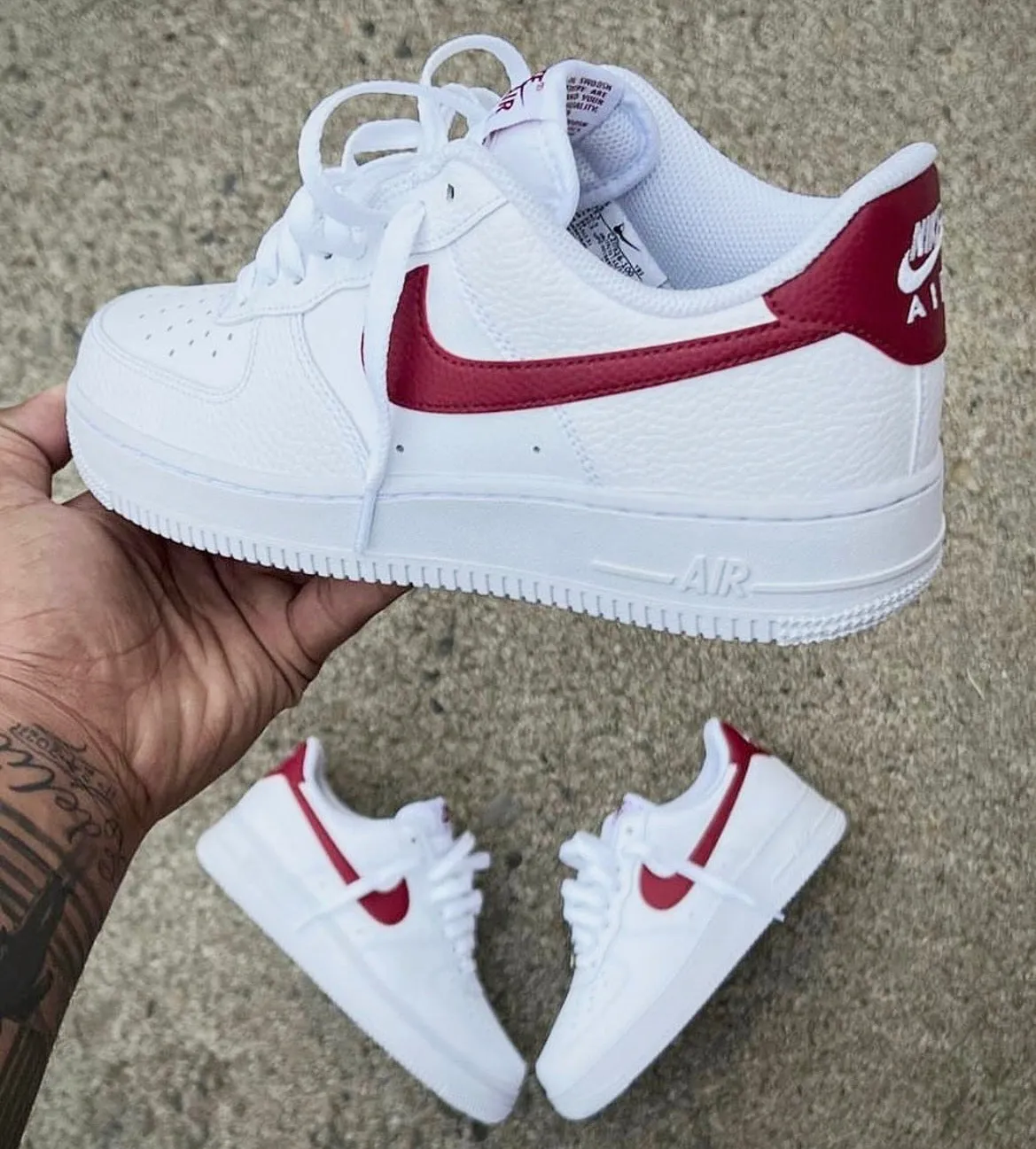 youth trend Thick sole NIKE AIR FORCE 1 WHITE MAROON