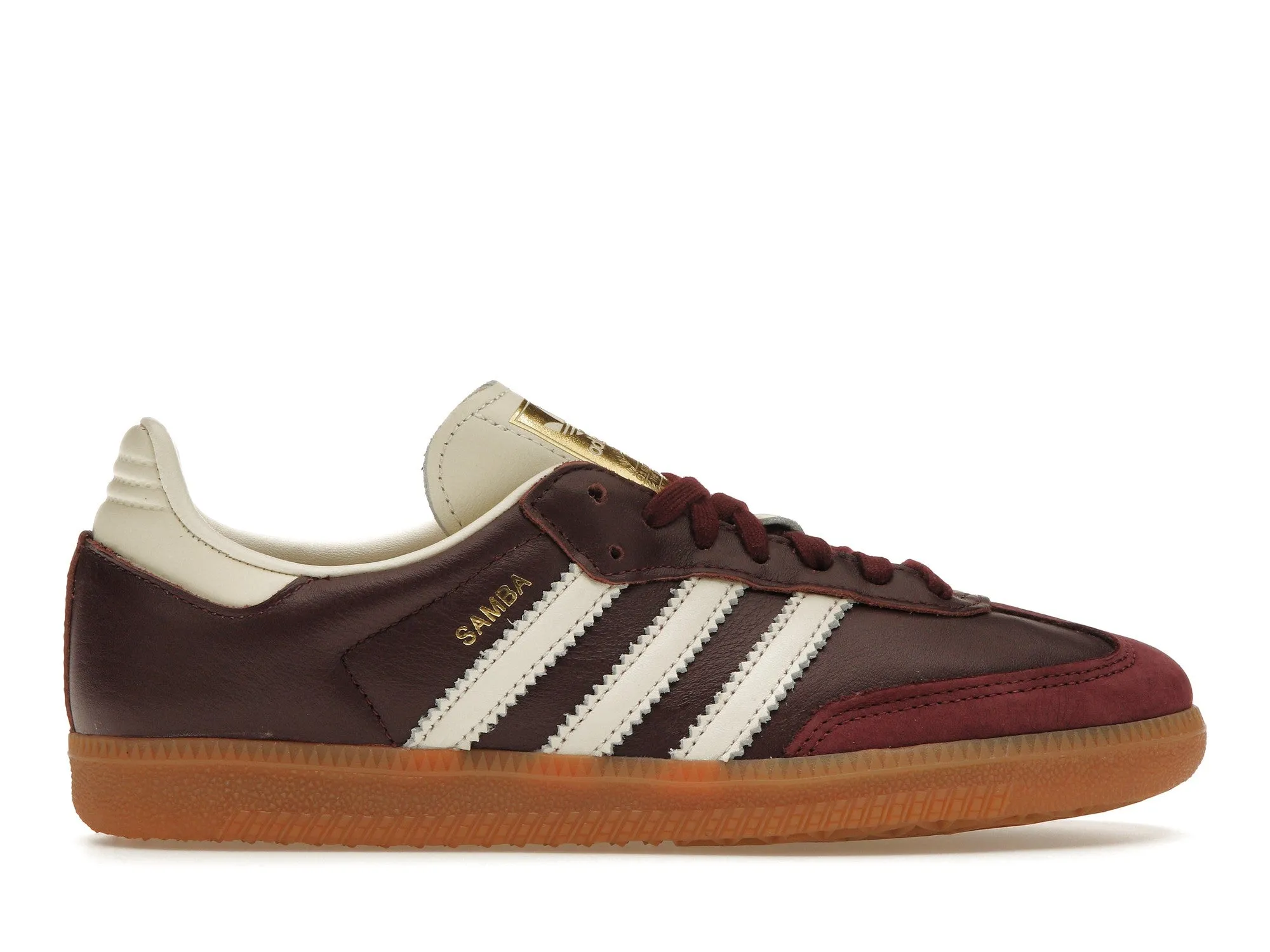 adidas Samba OG Maroon Gold Metallic Cushioned Fit Quick   Drying