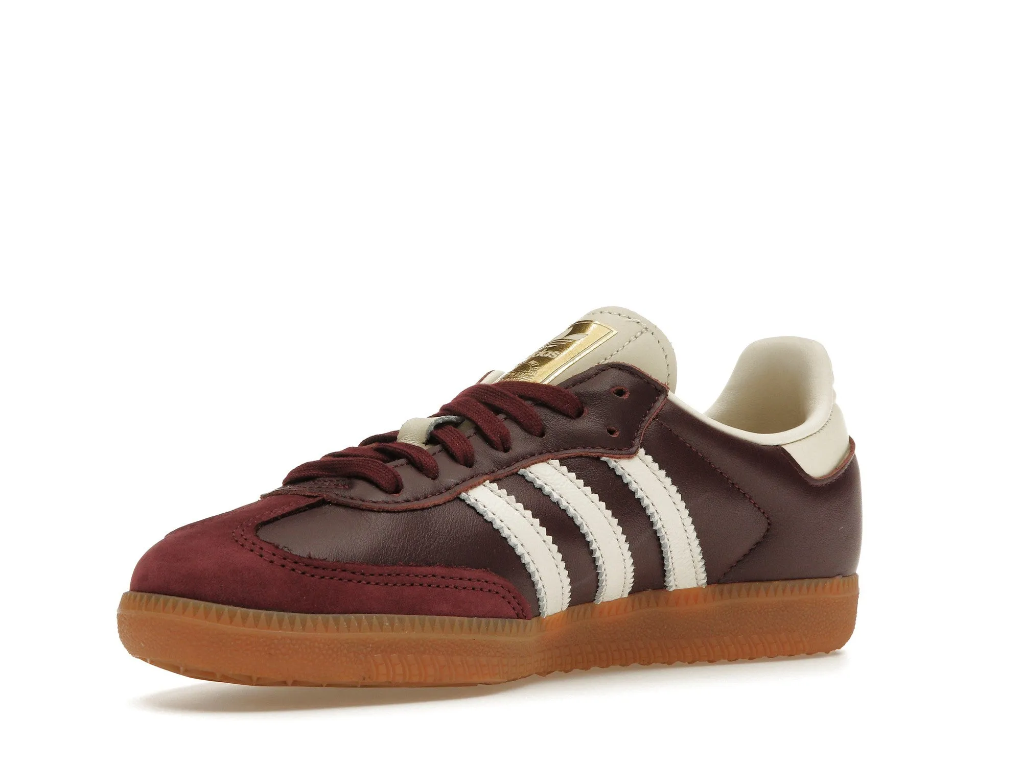 adidas Samba OG Maroon Gold Metallic Natural Movement