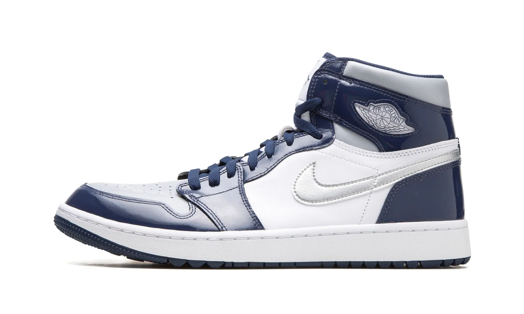 Air Jordan 1 Retro High Golf Patent Midnight Navy Roam Free Foot Cushion