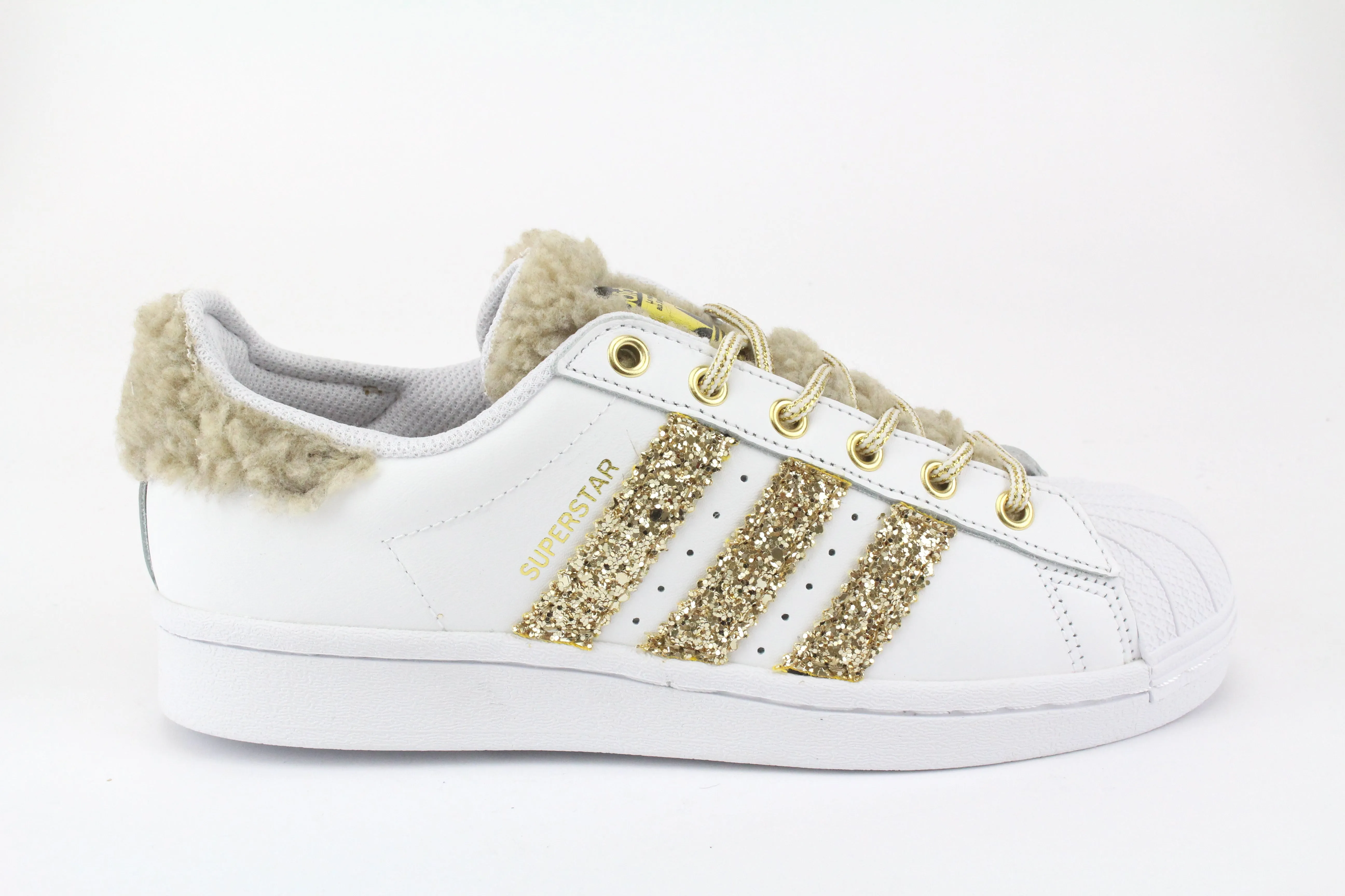Adidas Superstar Lamb Beige & Glitter Oro Everyday Gear