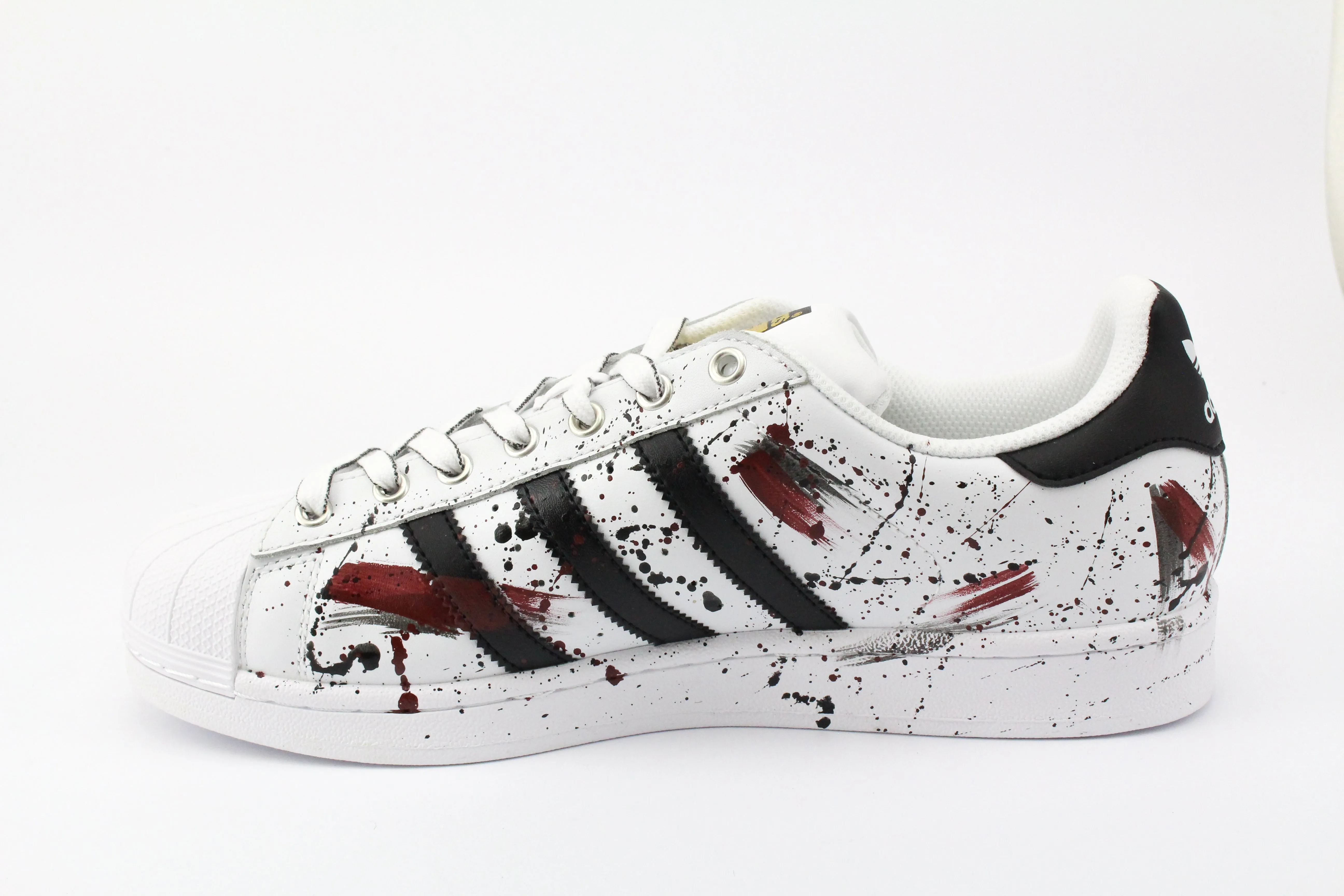 Lace Up Adidas Superstar Bordeaux/ Black Vernice