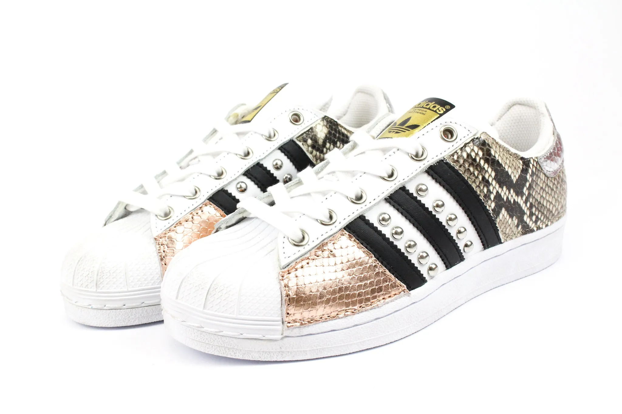 Adidas Superstar Pitone Borchie & Pelle Laminata Rosa Timeless Form
