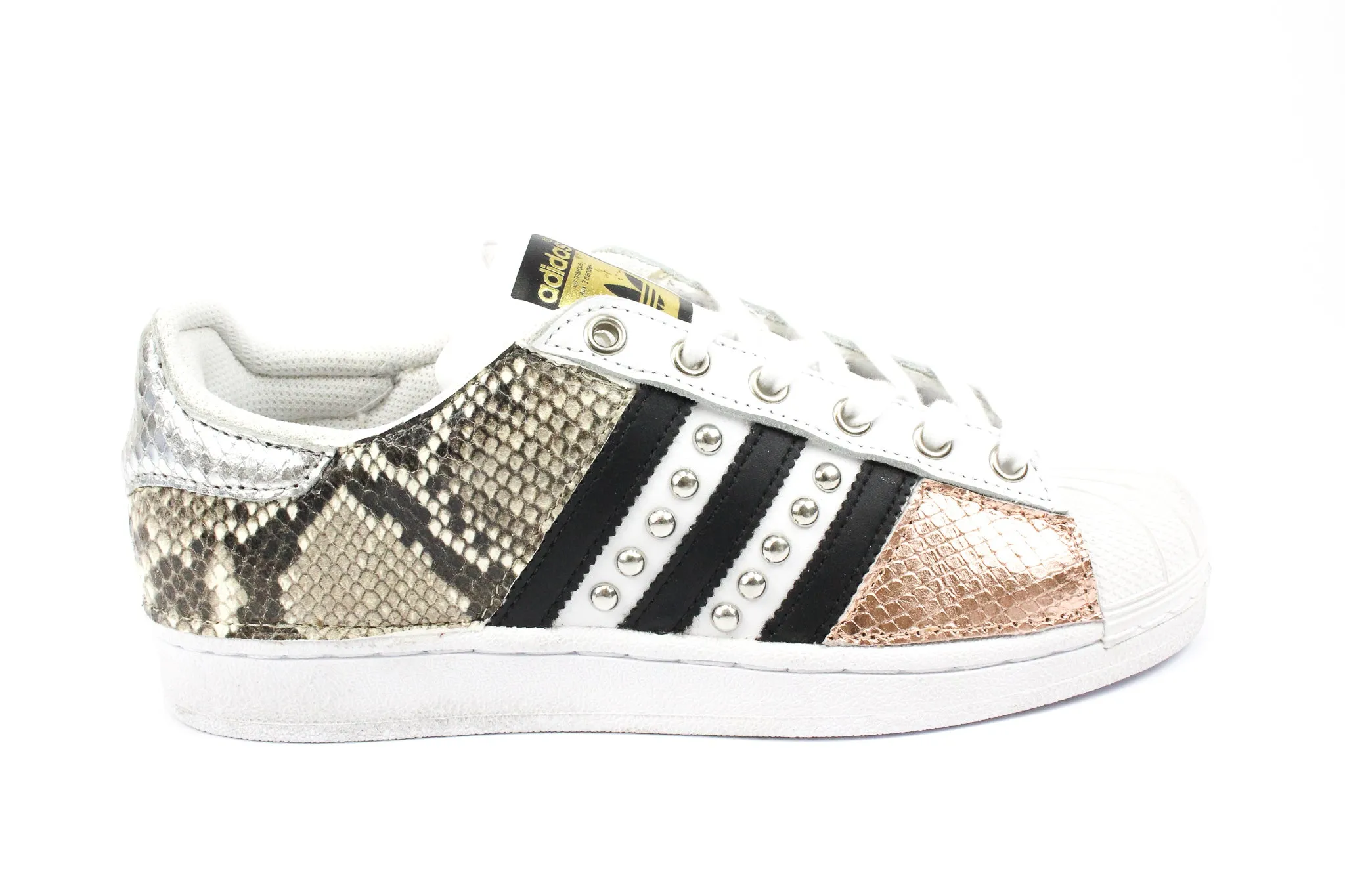Adidas Superstar Pitone Borchie & Pelle Laminata Rosa Seamless Finish Flex grooves