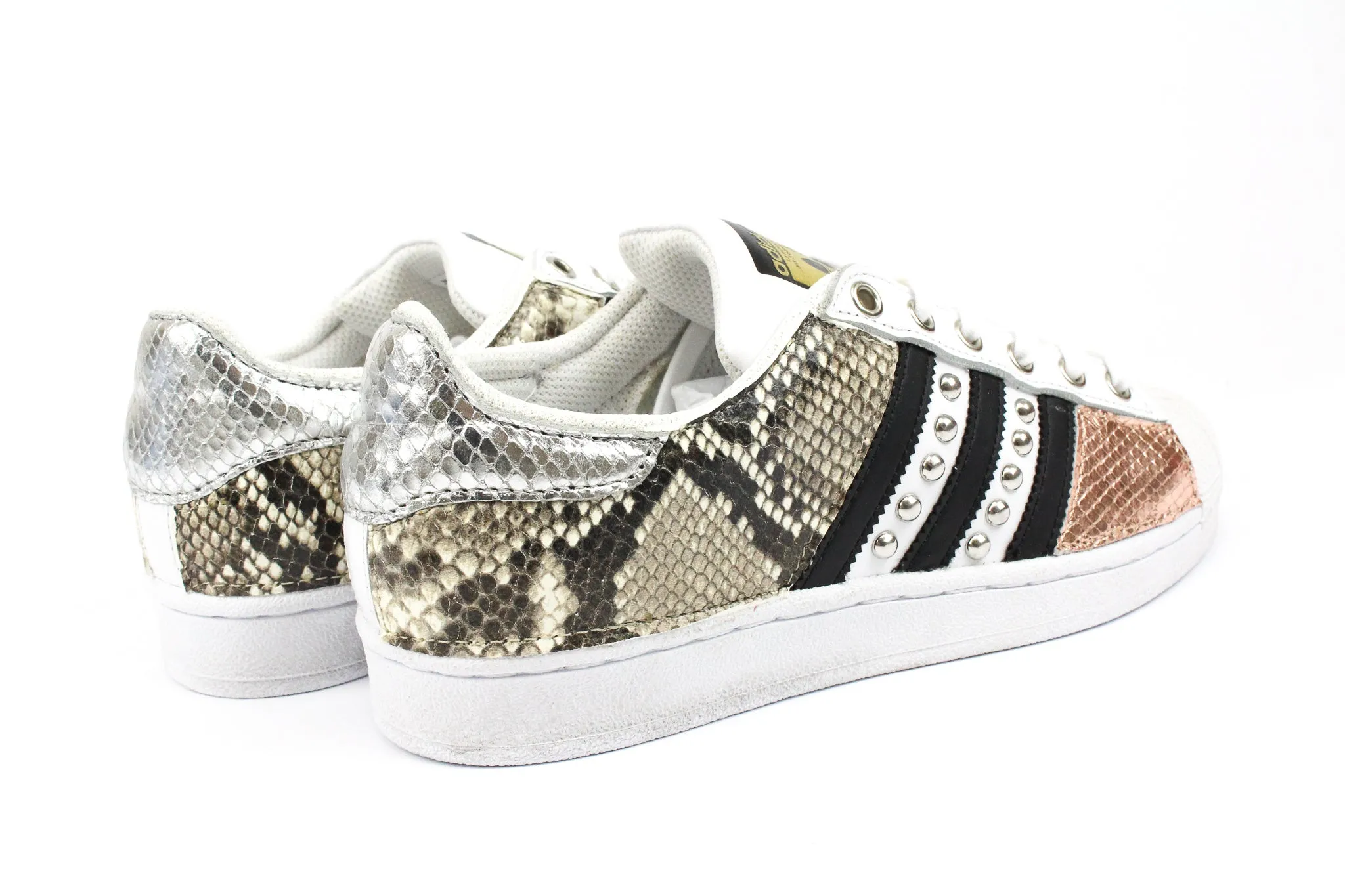 Adidas Superstar Pitone Borchie & Pelle Laminata Rosa Pure Ease Star Path