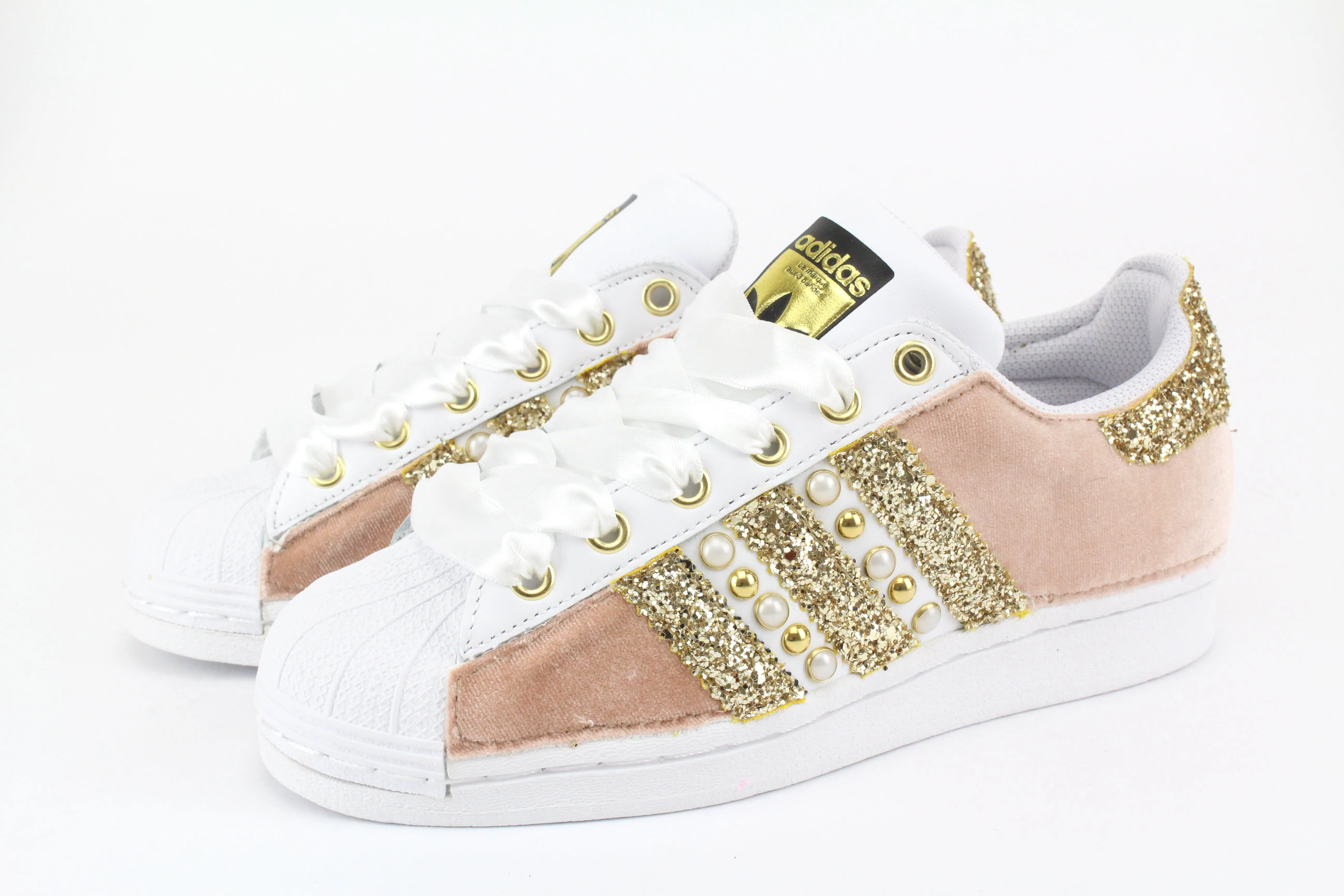 Cushion Base No Rub Adidas Superstar Velluto Rosa & Oro