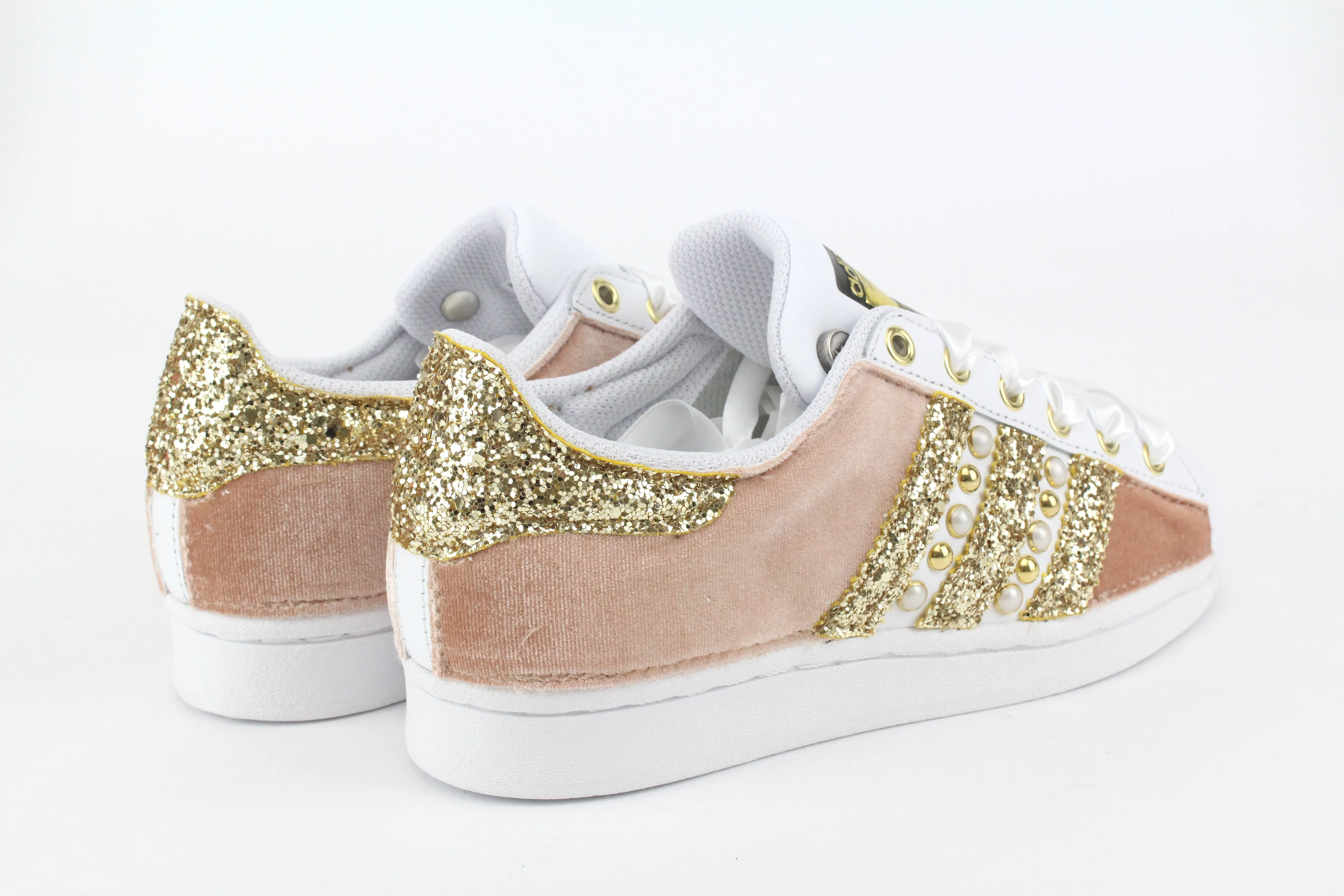 Durable Material Adidas Superstar Velluto Rosa & Oro