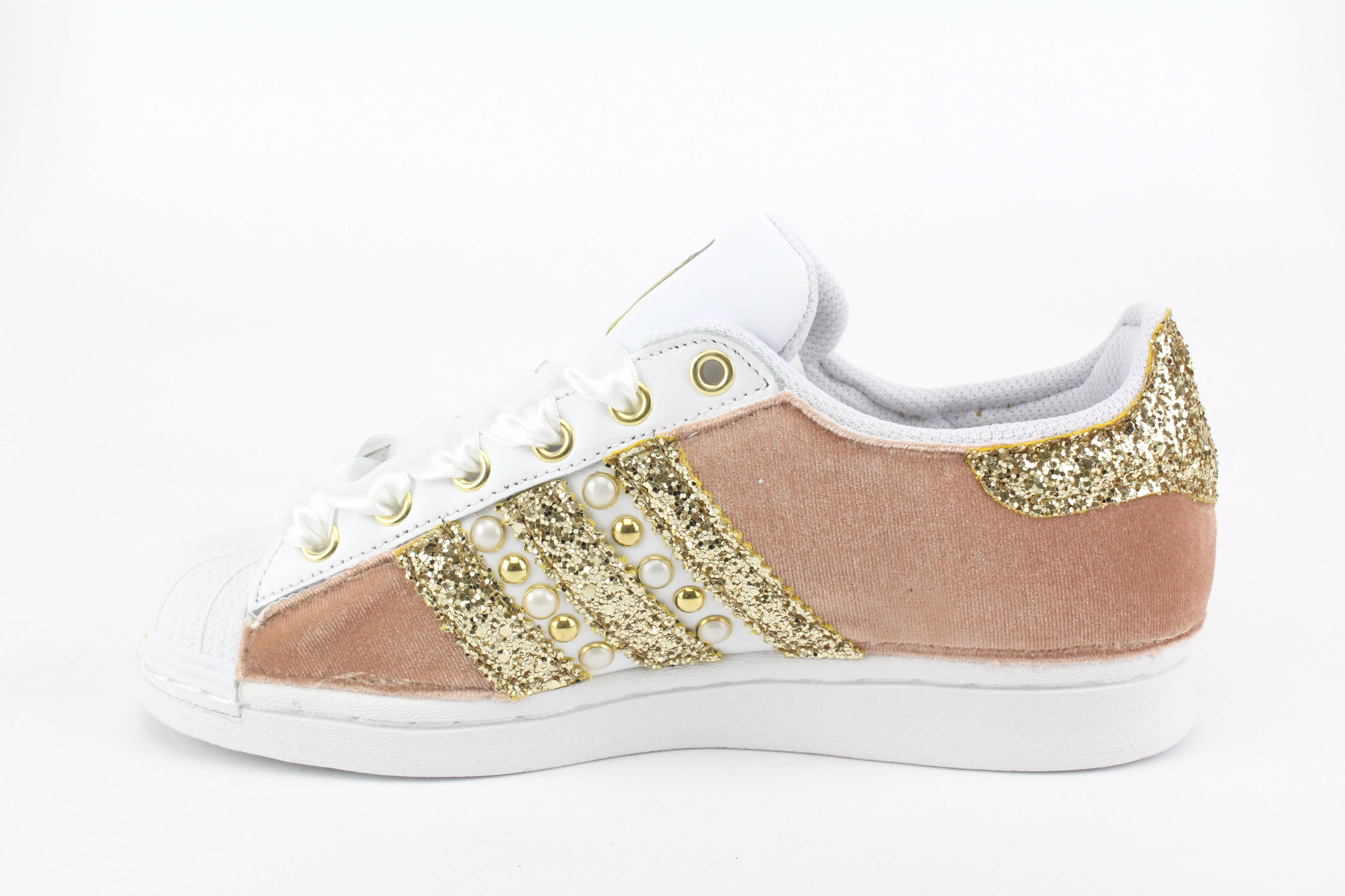 Adidas Superstar Velluto Rosa & Oro Family Fit