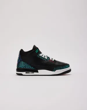 Jordan Air Jordan 3 Retro SE 'Black and Hyper Jade' Grade-School Stretchable Material