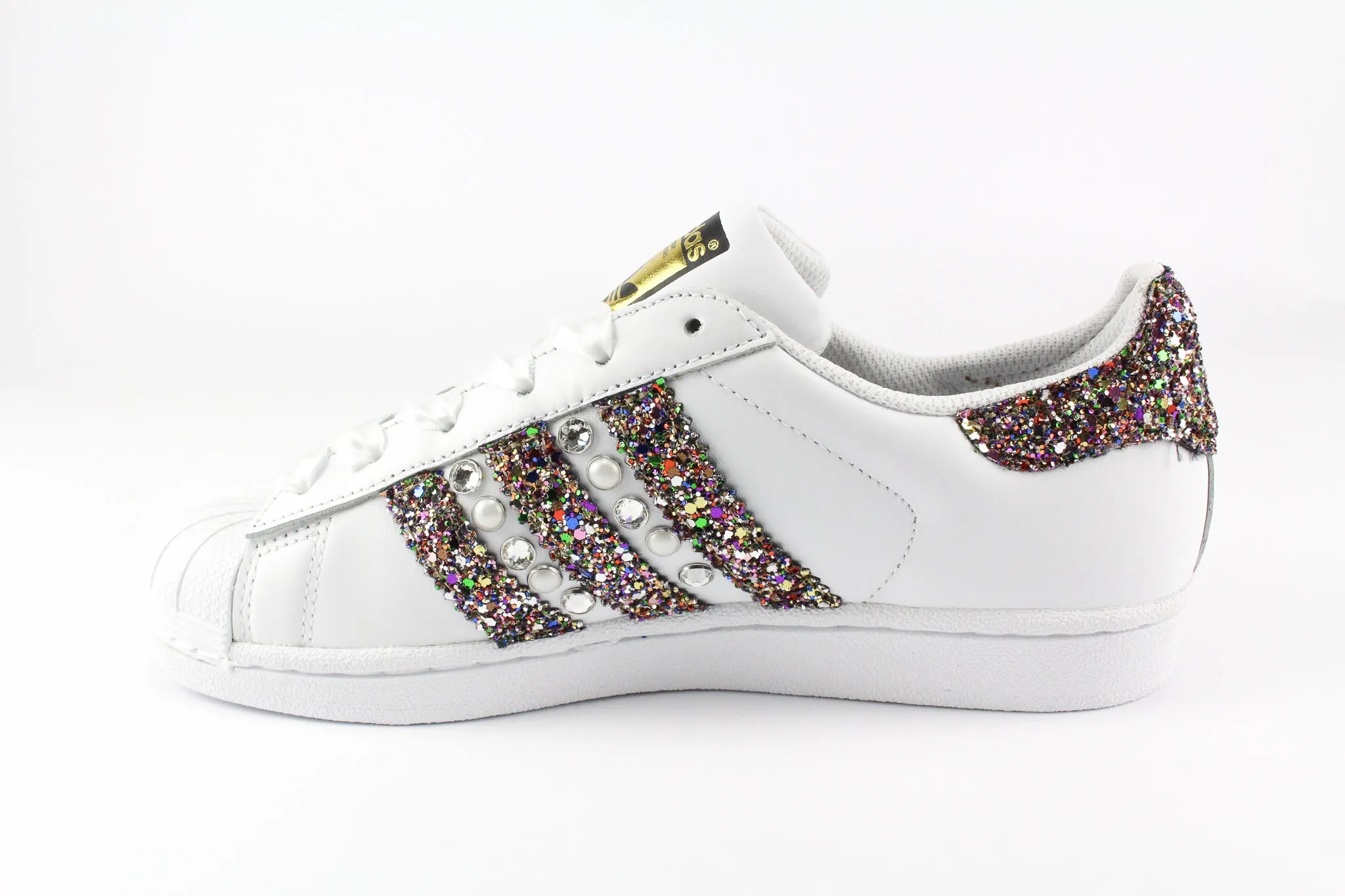 Adidas Superstar Multicolor Glitter & Strass Minimalist Look Reinforced   toe