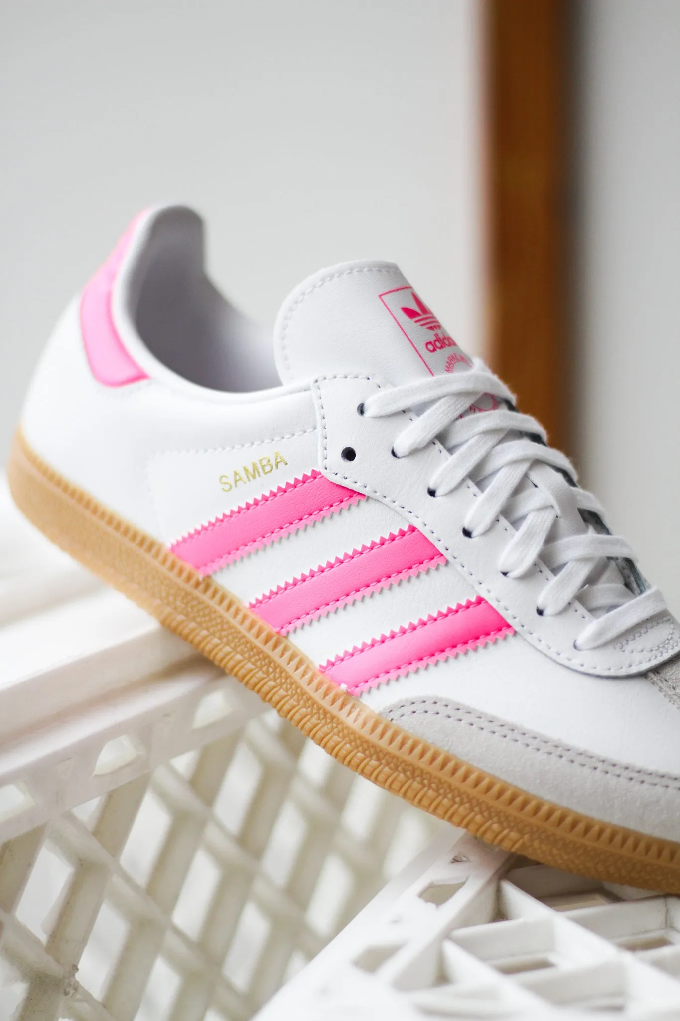 Warm-Lock ADIDAS SAMBA OG (GS) "CLOUD WHITE/LUCID PINK/GUM" Hero Edge Couple Pair