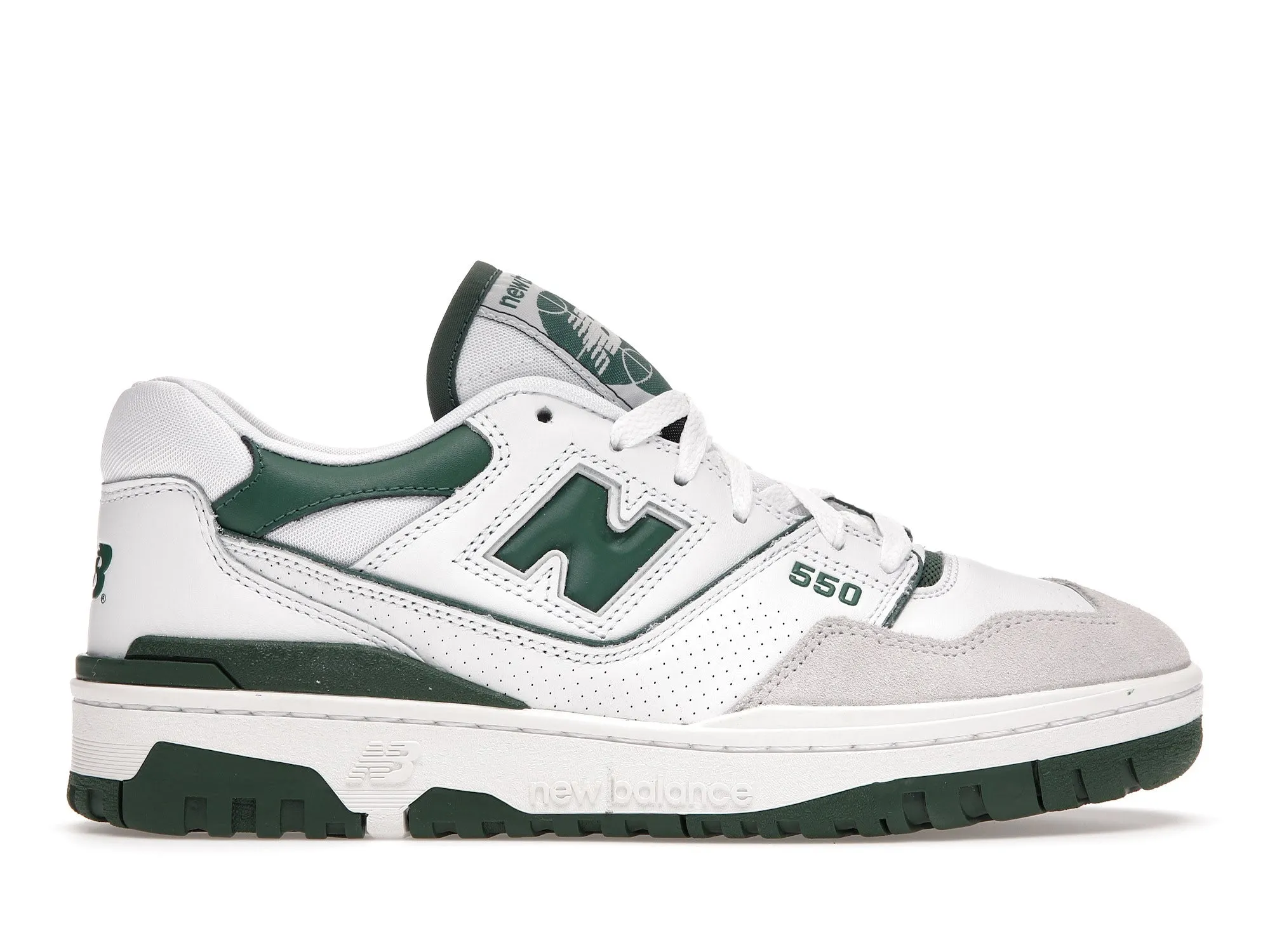 New Balance 550 White Green Track Run Low Profile