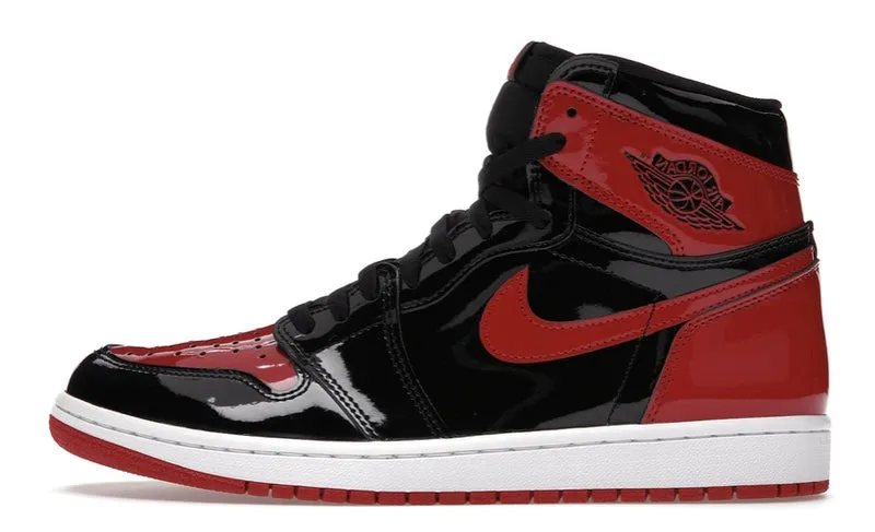 Nike Jordan 1 Retro High OG Patent Bred 2021 (555088-063) Men's Size 7-13 On Track Shock   Absorbing