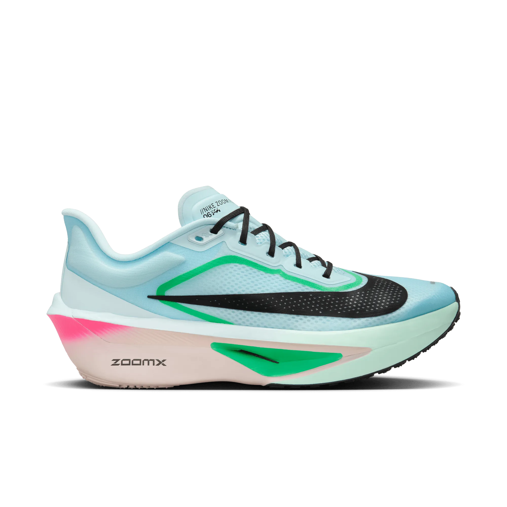 running in the morning shoes WOMEN'S ZOOM FLY 6 - B - 402 GLACIER ICE/BLACK-HYPER PINK-GREEN SHOCK