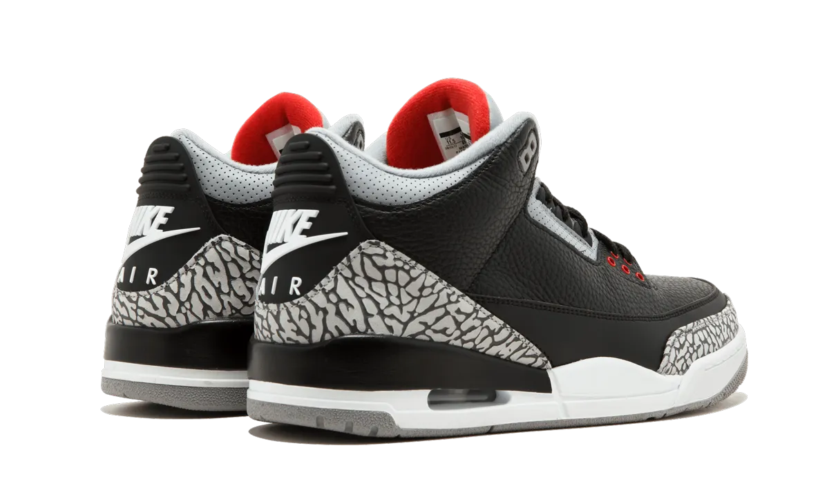 Foot Vent Sporty Style Air Jordan 3 Retro OG "Black Cement"
