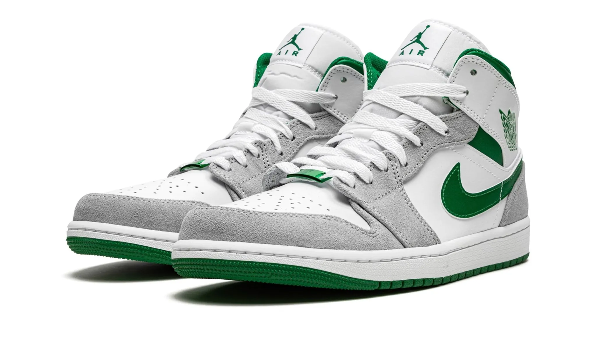Air Jordan 1 Mid SE Grey Pine Green White Warm Keep
