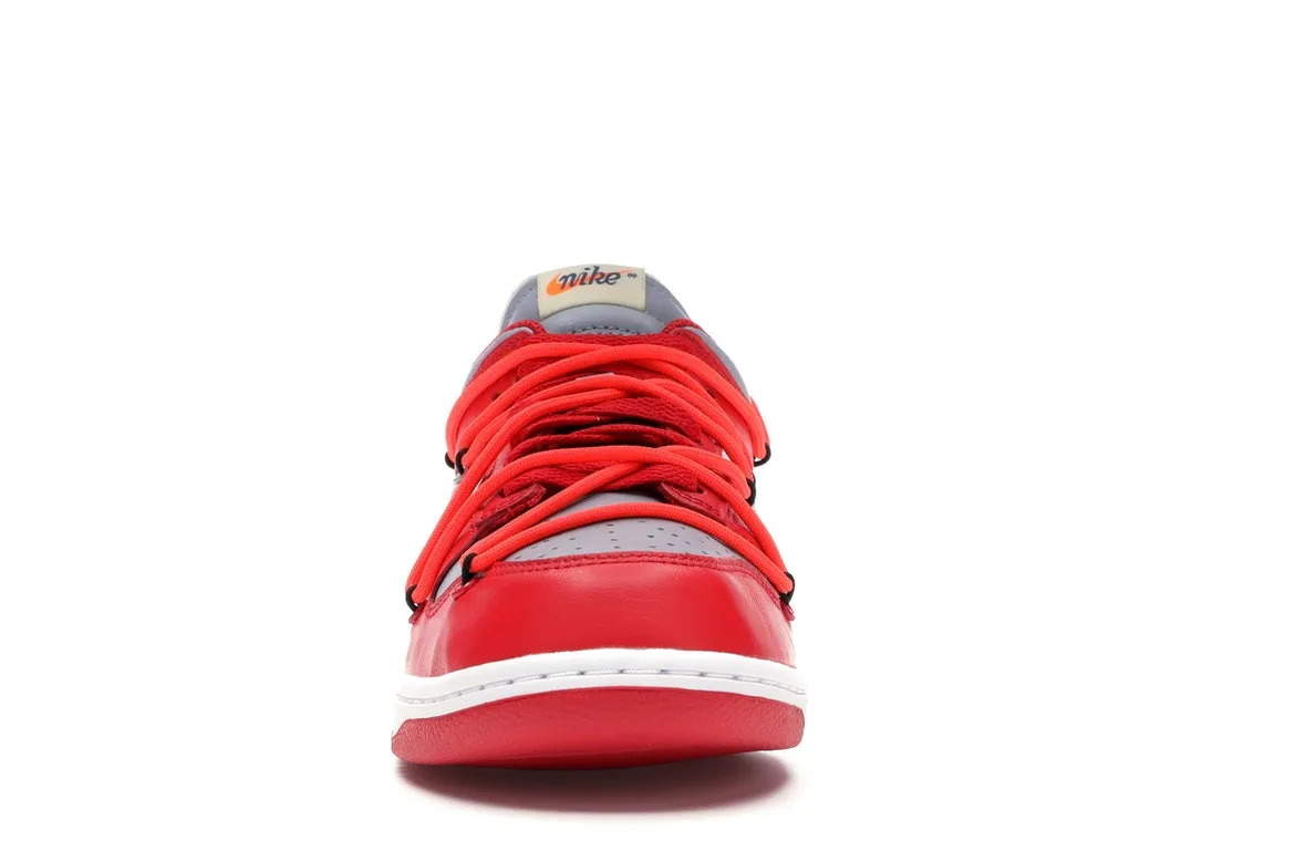 Nike Dunk Low Off-White University Red Clean Wear