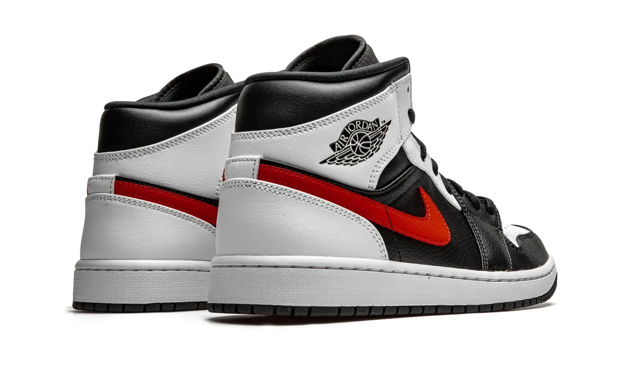 Air Jordan 1 Mid Black Chile Red White Support frame