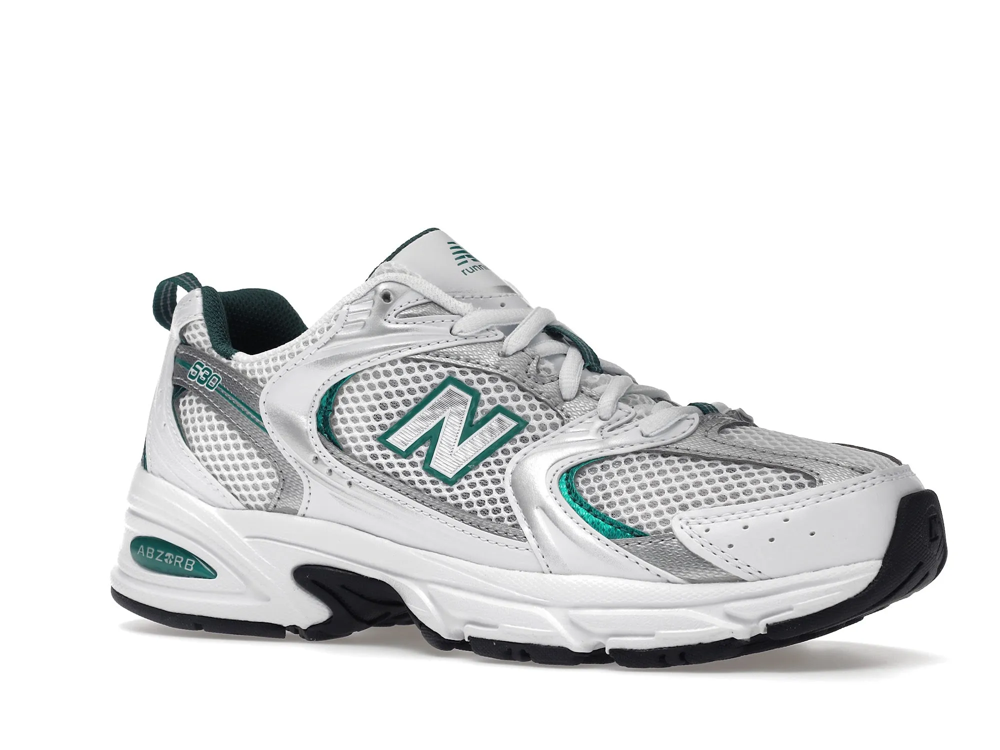 New Balance 530 White Silver Green Pearl Shine Night Glow