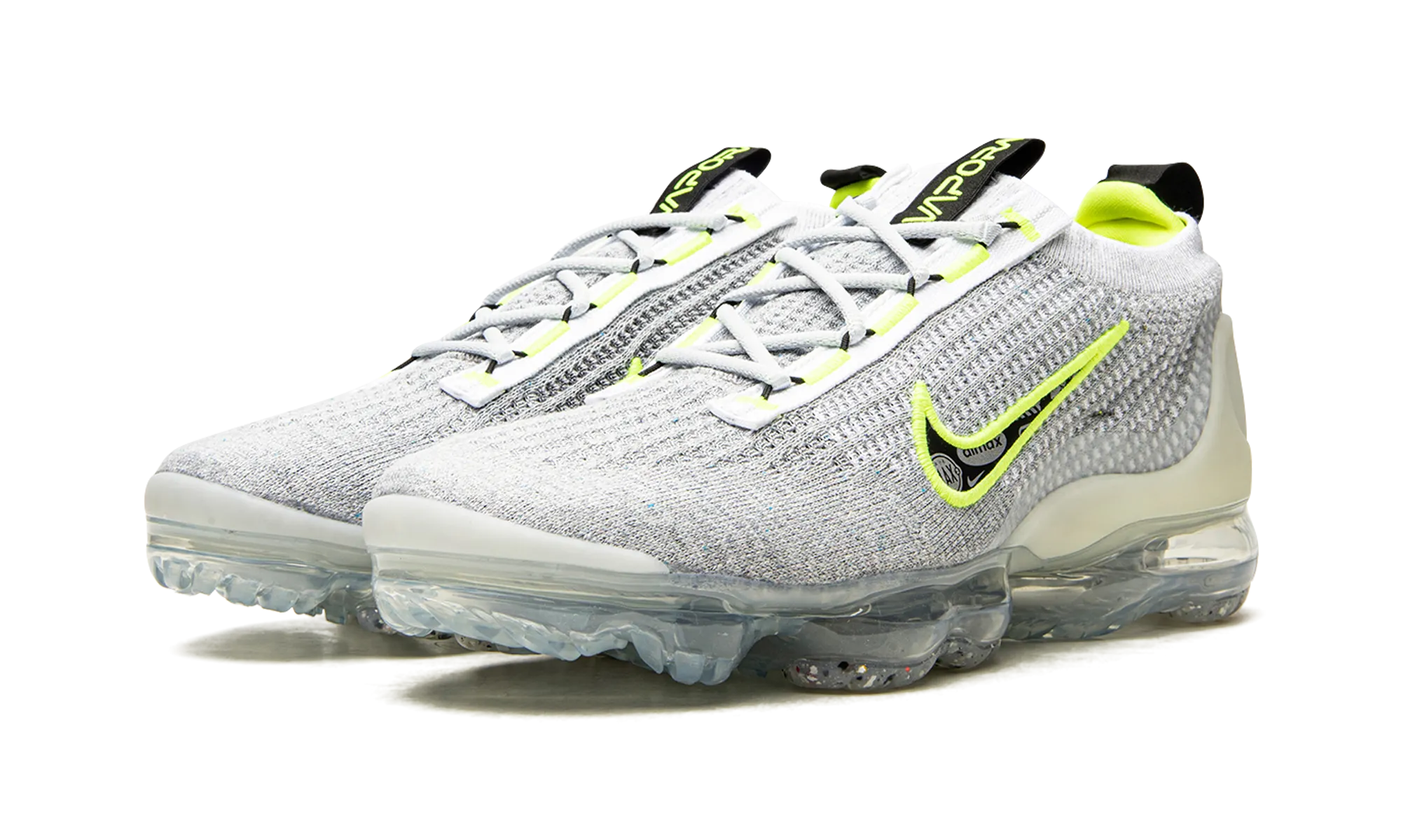 Air Vapormax 2021 Flyknit "'Logo Pack - Wolf Grey Volt'" running in a suburban area shoes early morning run