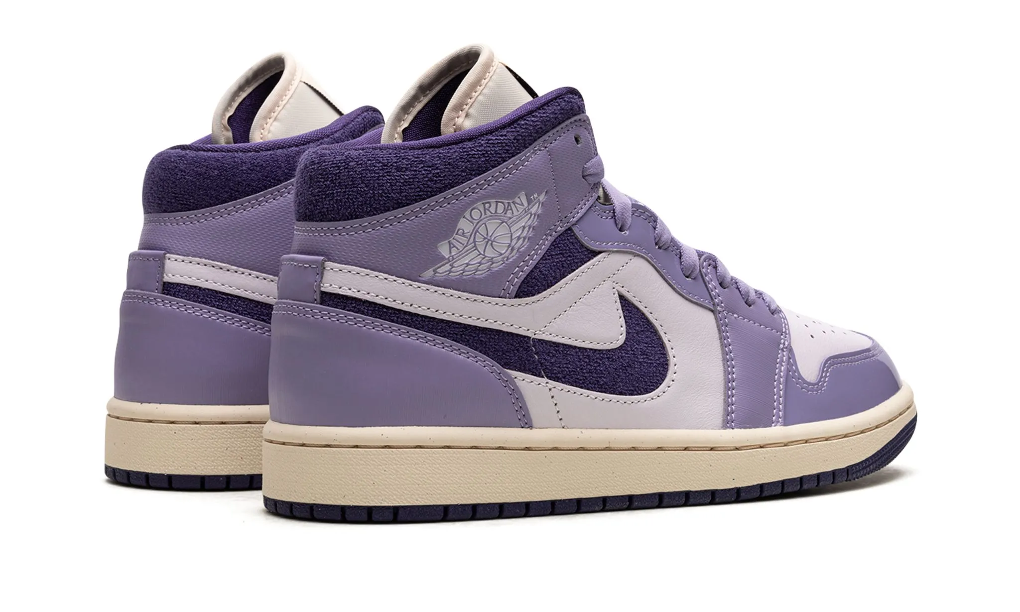 Wmns Air Jordan 1 Mid - Sky J Purple/Blue Berry Calm Design Padded collar