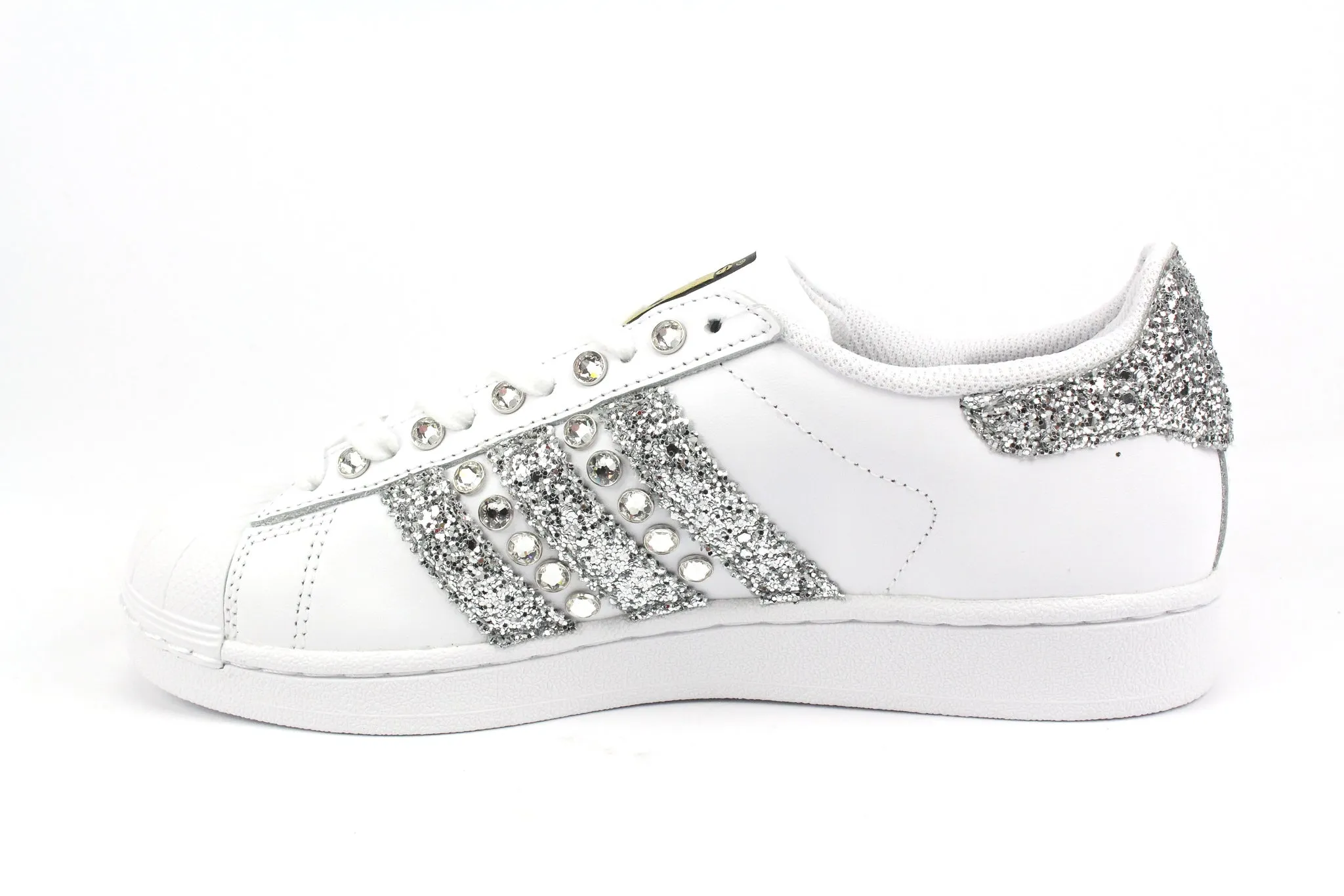 Durable Fit Adidas Superstar Silver Glitter & Strass