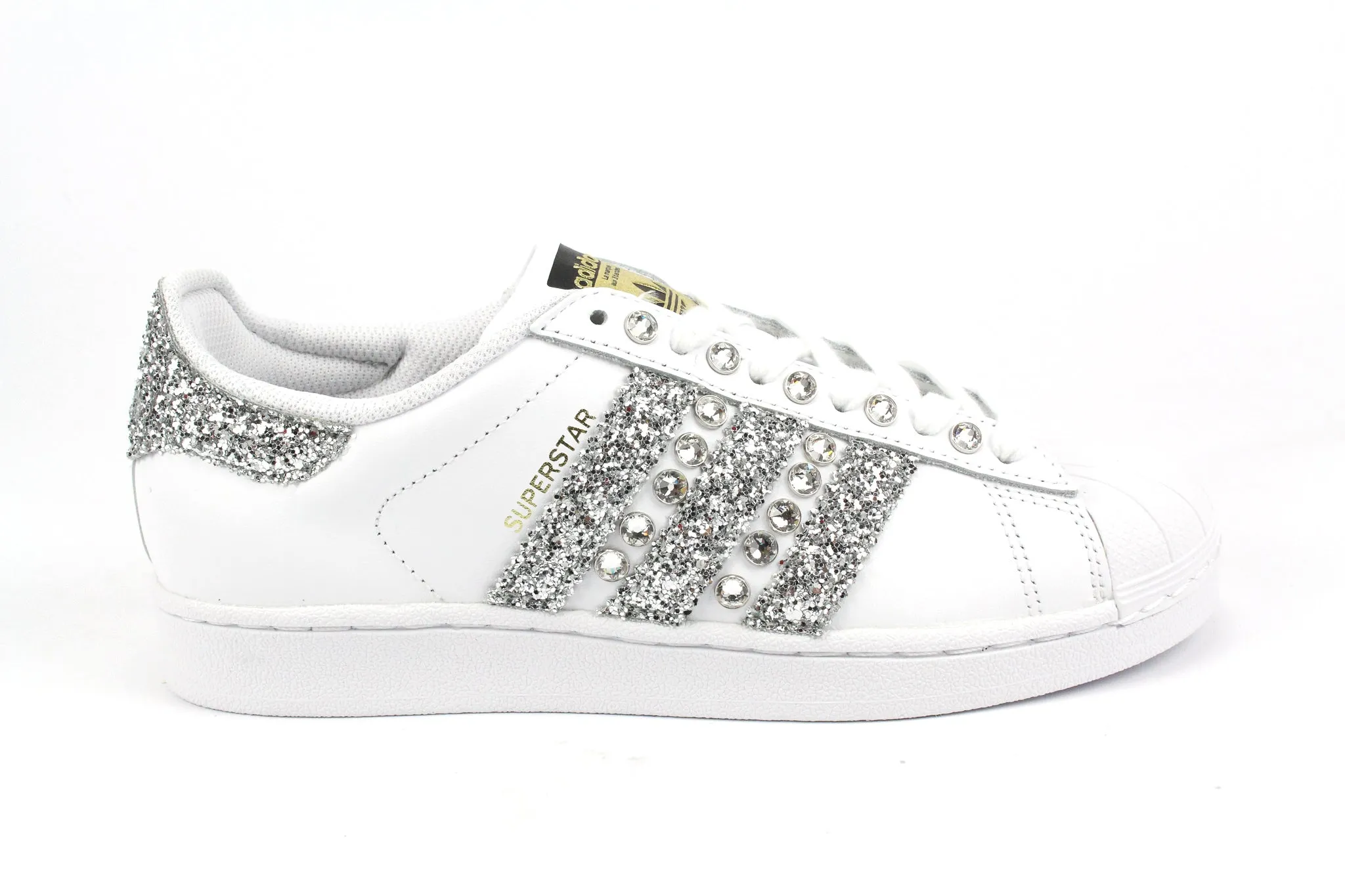 Adidas Superstar Silver Glitter & Strass Join Step