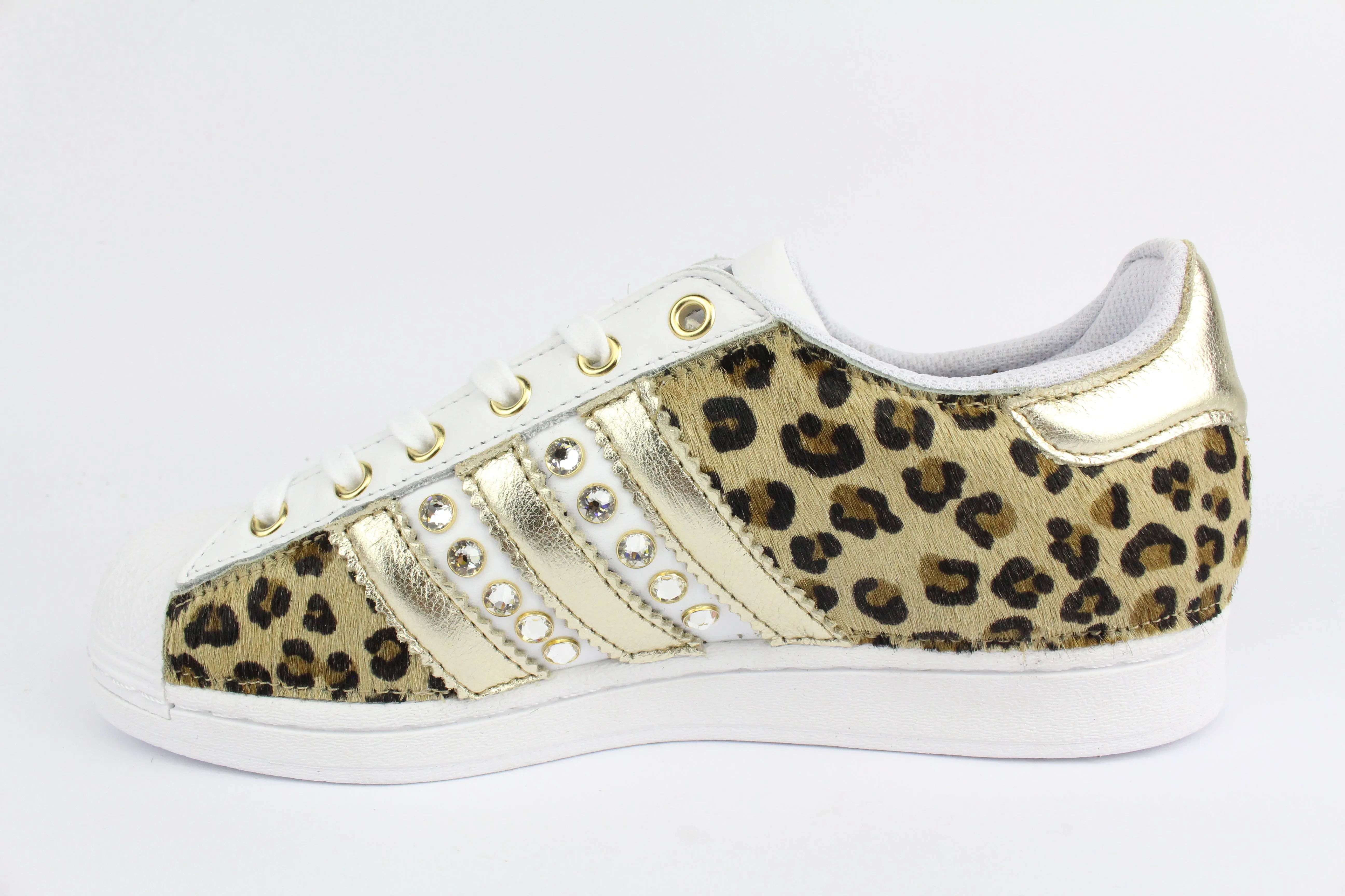 Chic Outfit AdjustableStrap Adidas Superstar Maculate Laminato & Strass