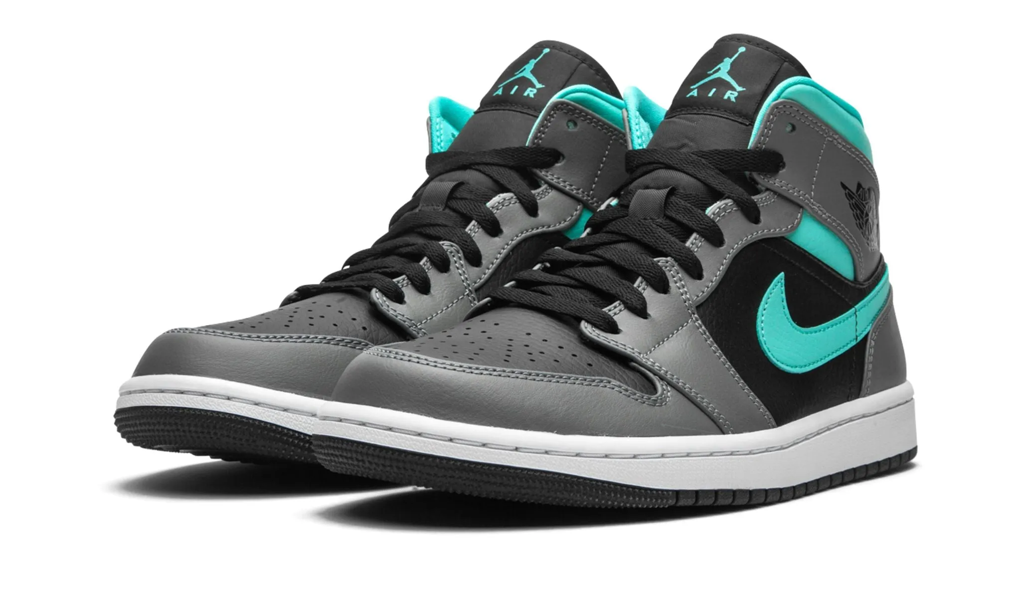 Ventilated Mesh Earth Brown Air Jordan 1 Mid Grey Aqua