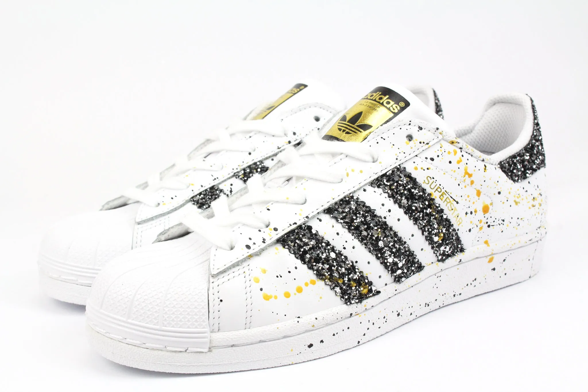 Adidas Superstar Black Silver Glitter & Vernice Smart Casual