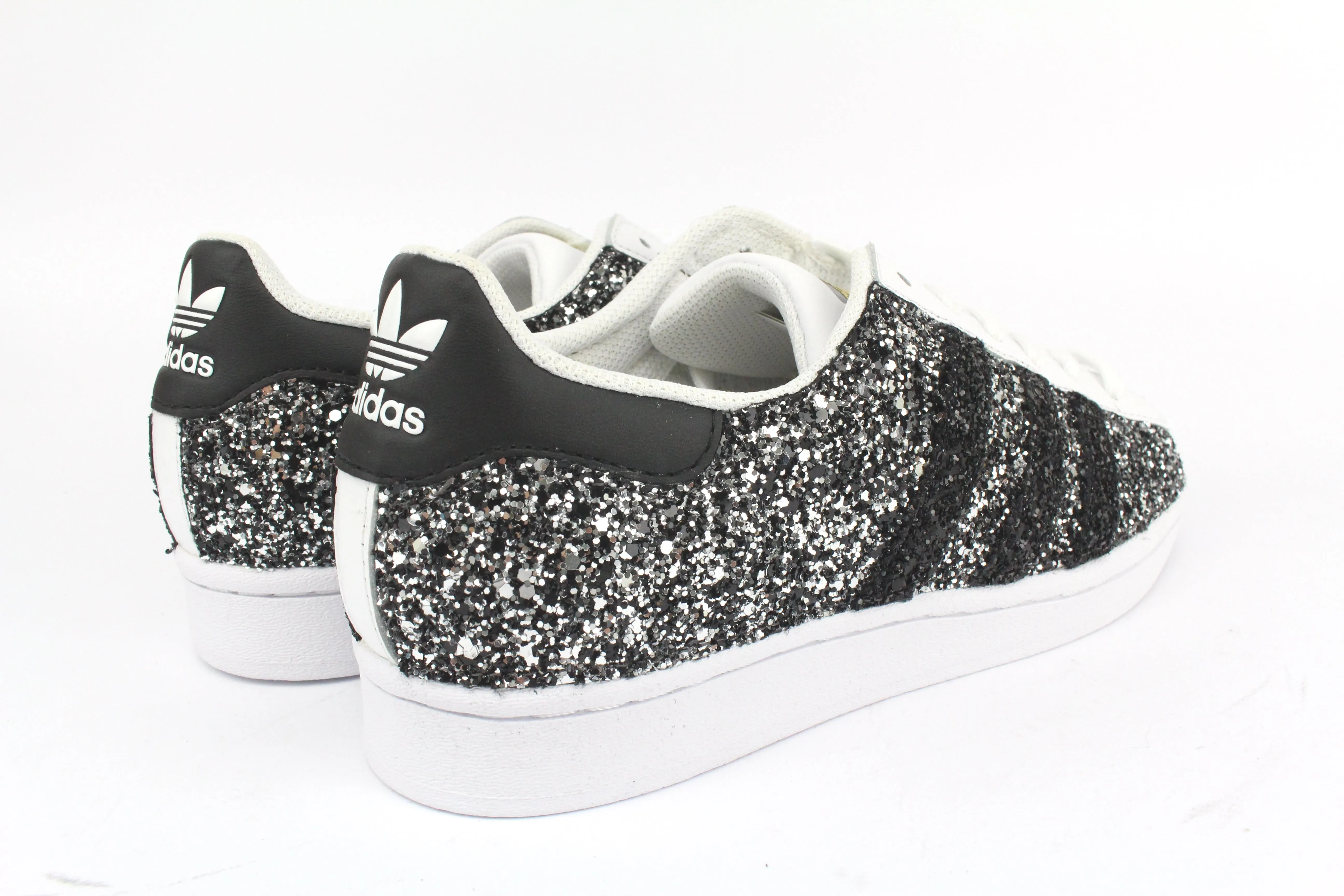 Adidas Superstar Total Black Glitter Flex Technology Easy Step