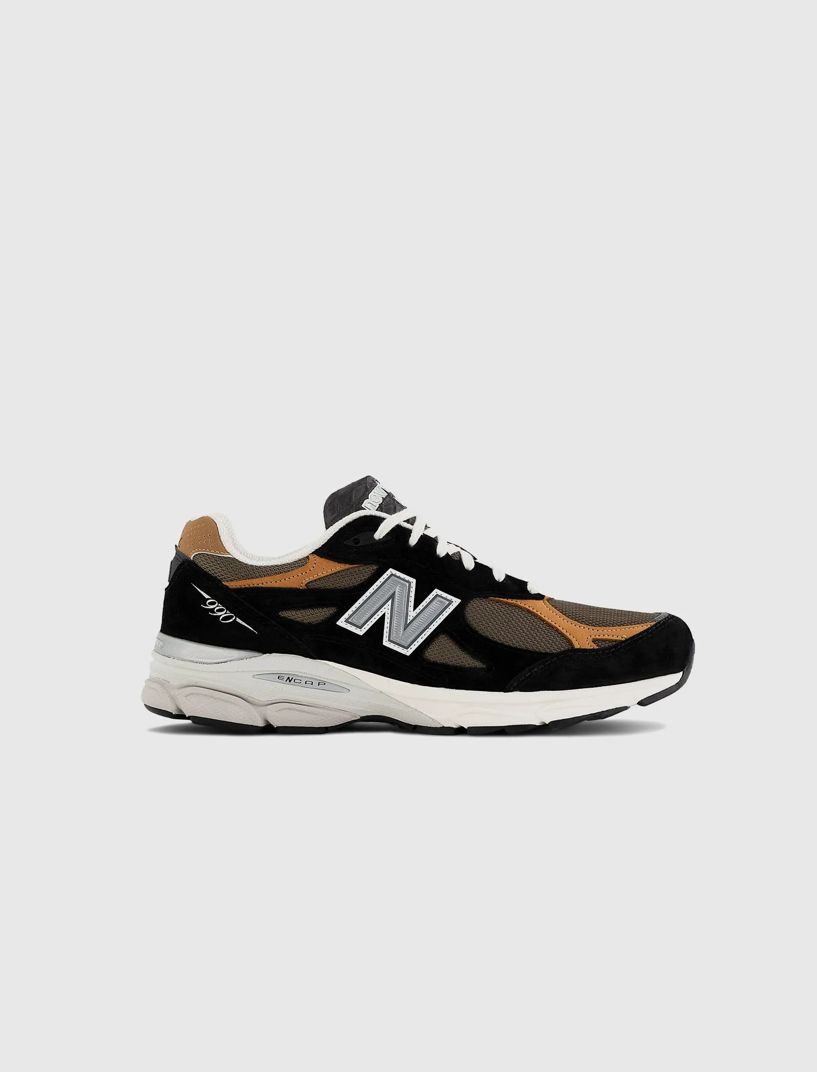 Smooth ride Mid Top 990 V3 MADE IN USA "BLACK/TAN"