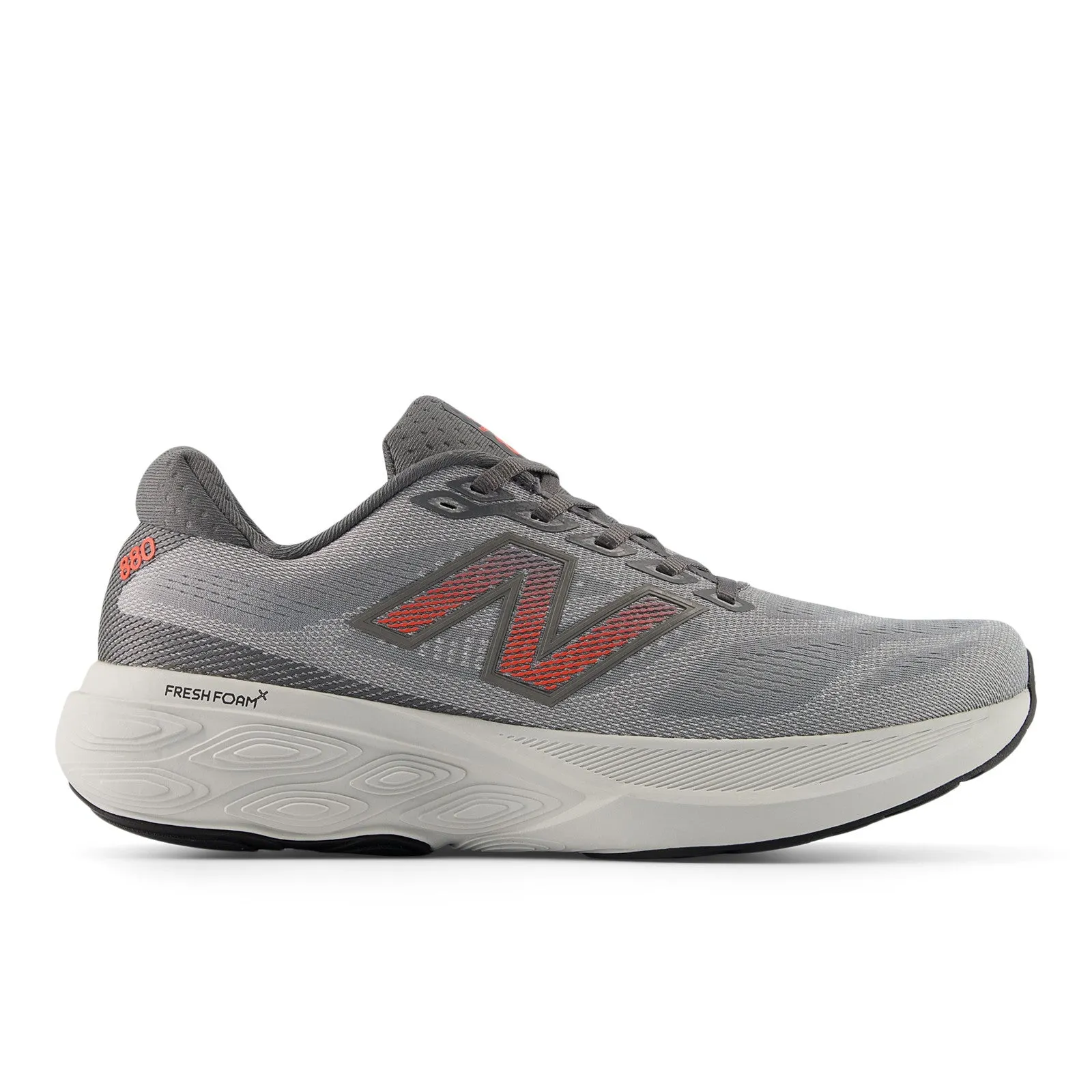 MEN'S 880 V15 - WIDE 2E - SLATE GREY/REFLECTION/URGENT RED Clean White Dust Free