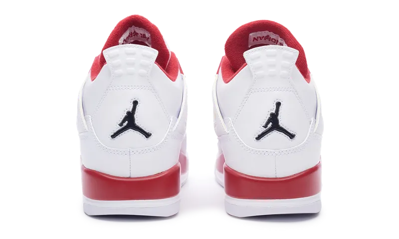 Slip   Resistant Sole Seamless Fit Nike Jordan 4 Retro Alternate 89 White Gym Red GS (408452-106) Youth Size 6Y-7Y