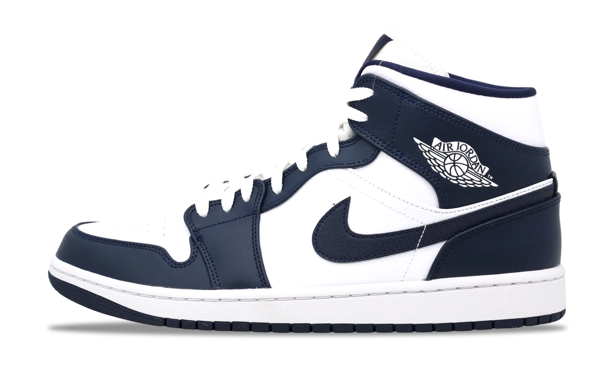 Foot Control Nike Air Jordan 1 Mid White Metallic Gold Obsidian 554724-174