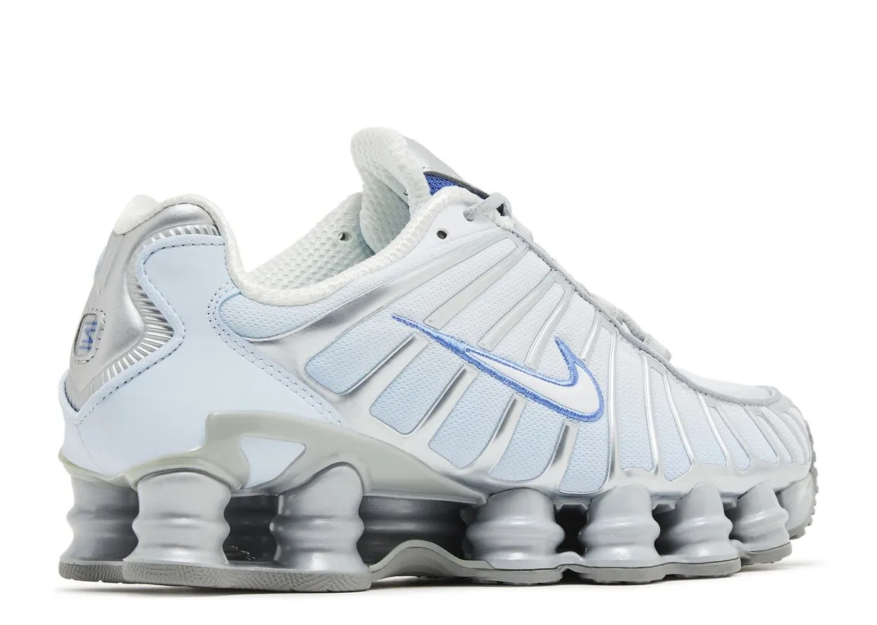 running at night shoes Nike Shox TL Metallic Platinum Blue Tint