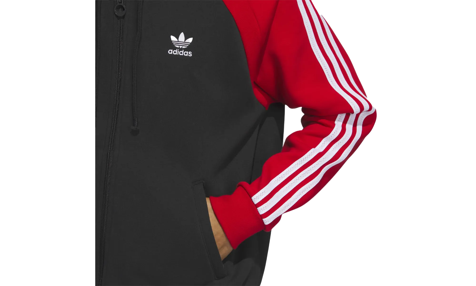 Elastic Sides Flexible Motion SUPERSTAR FLEECE HOODY "Black"