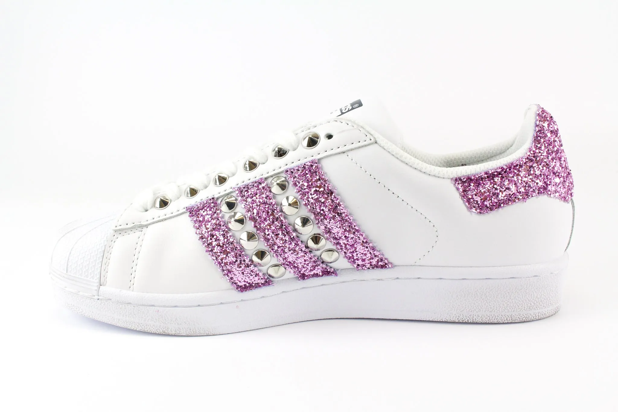 Adidas Superstar Glitter Glicine & Borchie Lightweight Design TPU sole