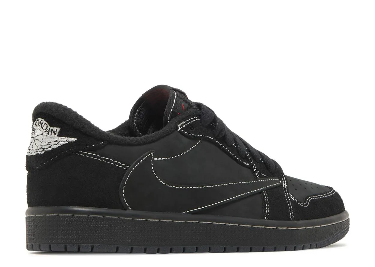 No Tie Smooth Feel Air Jordan 1 Low SP Travis Scott Black Phantom