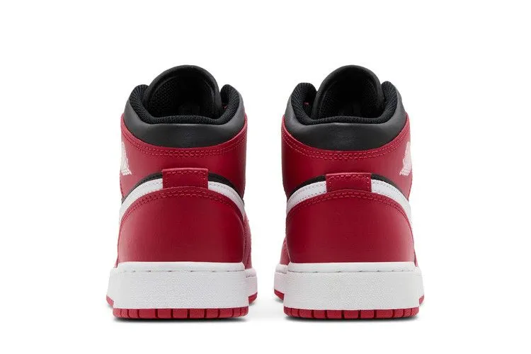 Air Jordan 1 Mid GS 'Gym Red Black White' Lean Look rubber