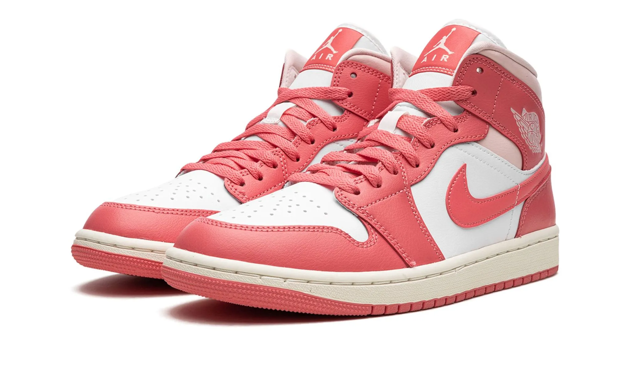 Wmns Air Jordan 1 Mid 'Strawberries and Cream' Calm Grey