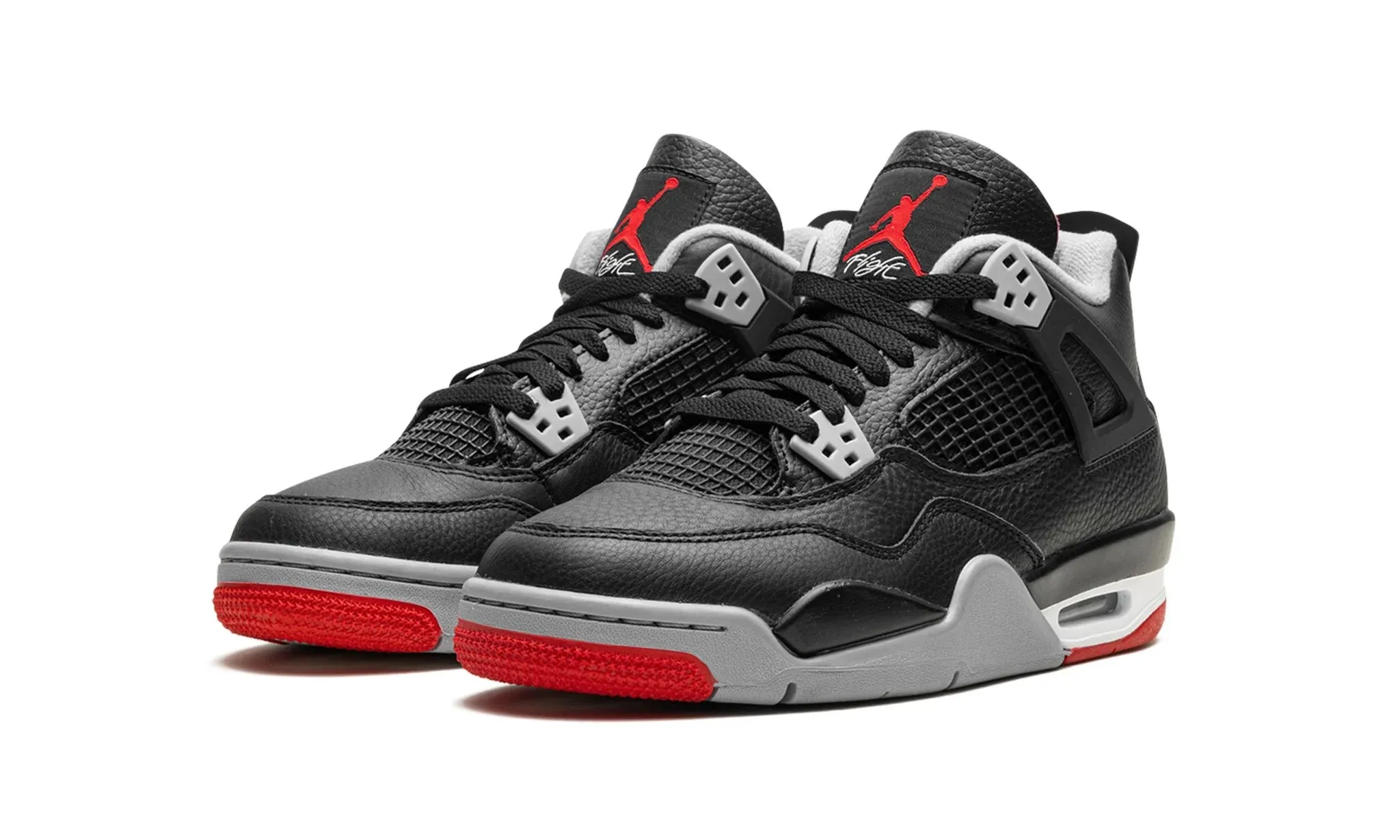 Lace   Up Style Jordan 4 Retro "Bred Reimagined" Grade School