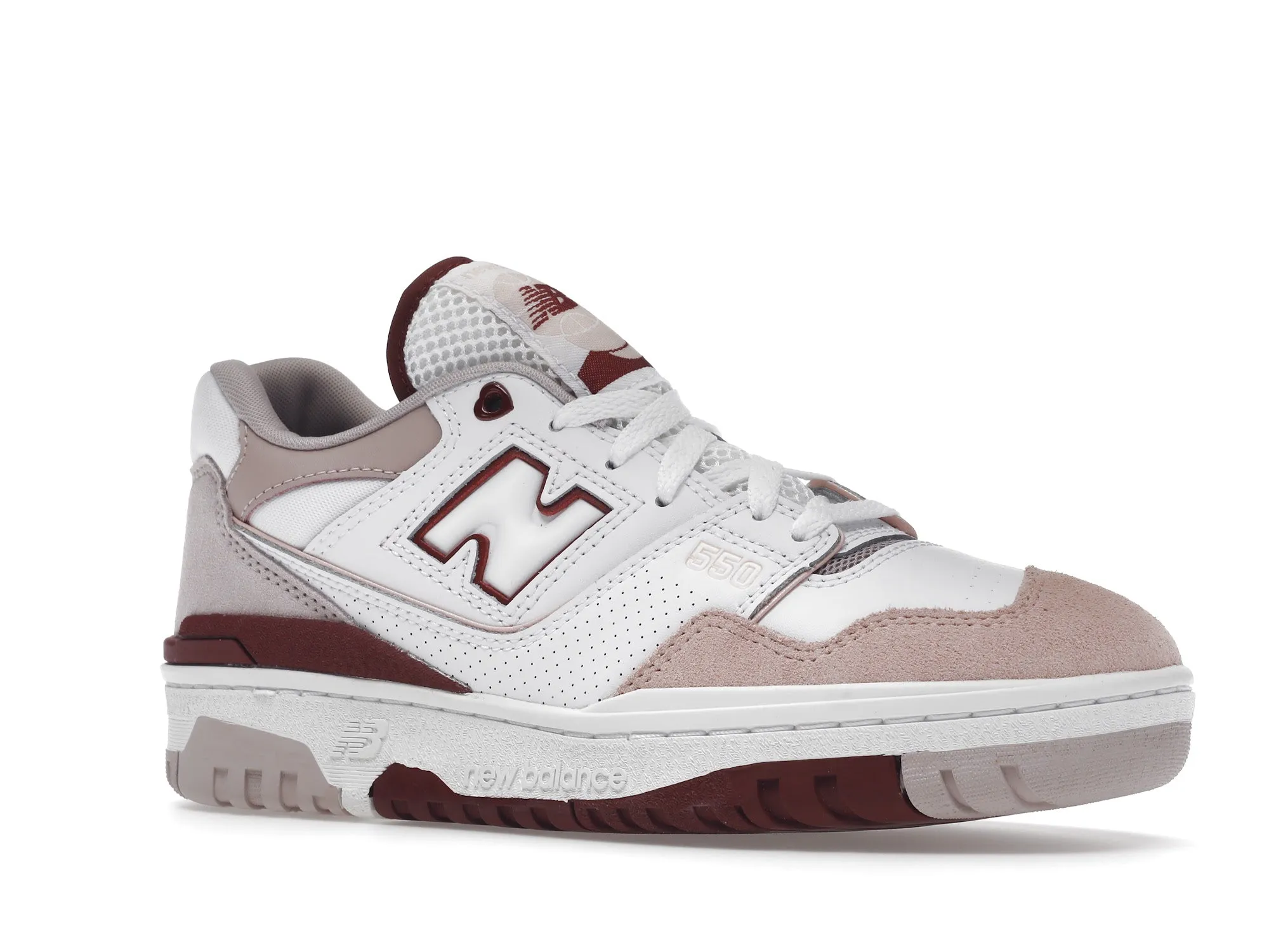 New Balance 550 White Scarlet Rain Step Padded collar