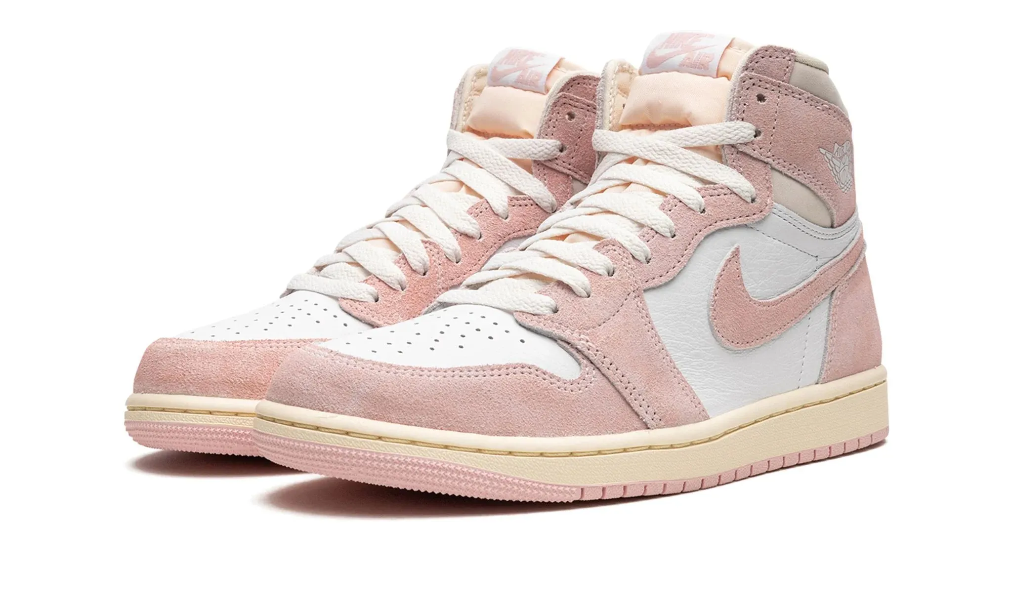 Comfy Pair Wmns Air Jordan 1 Retro High OG Washed Pink