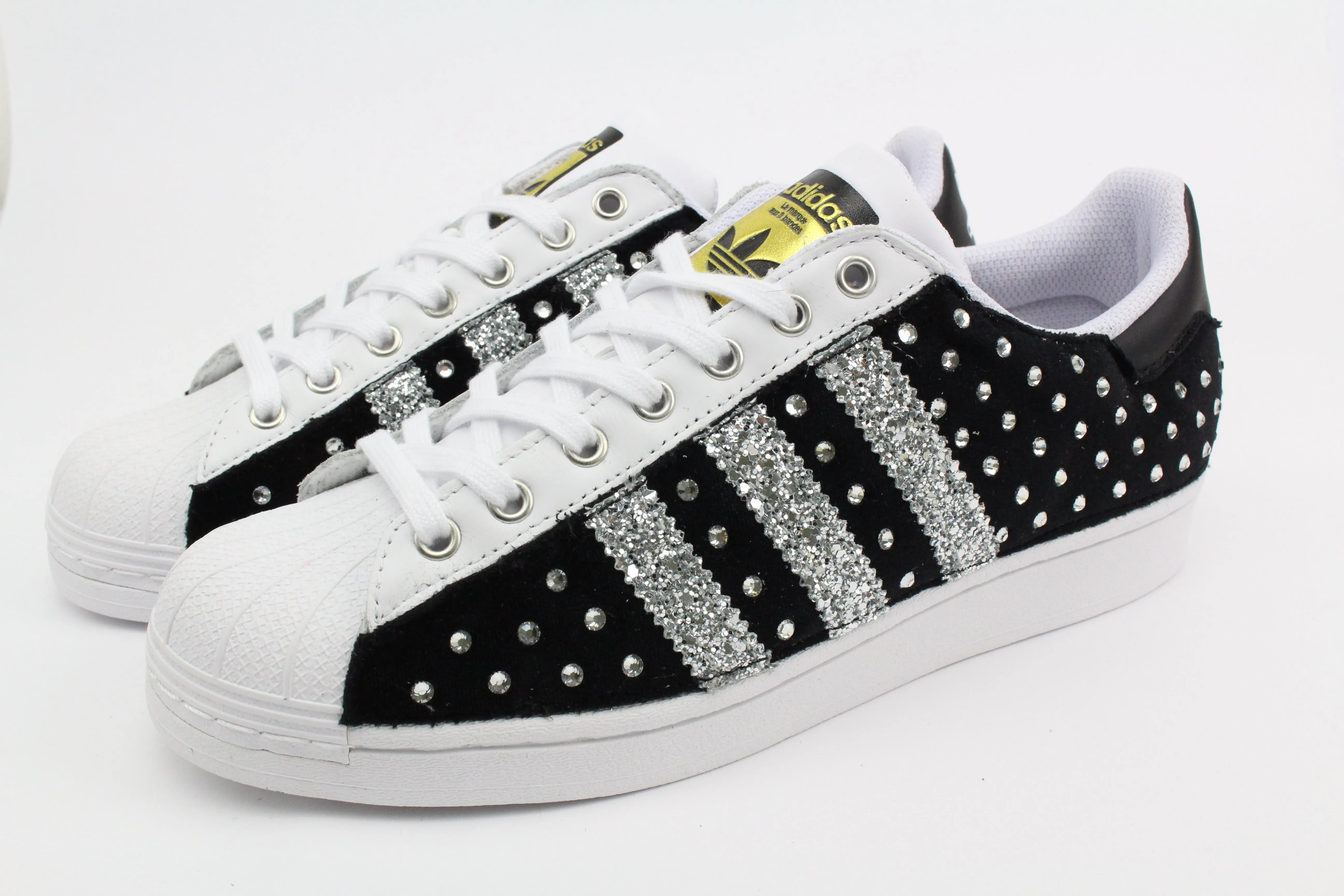 Adidas Superstar Black Camoscio & Strass Termo Sandal Style