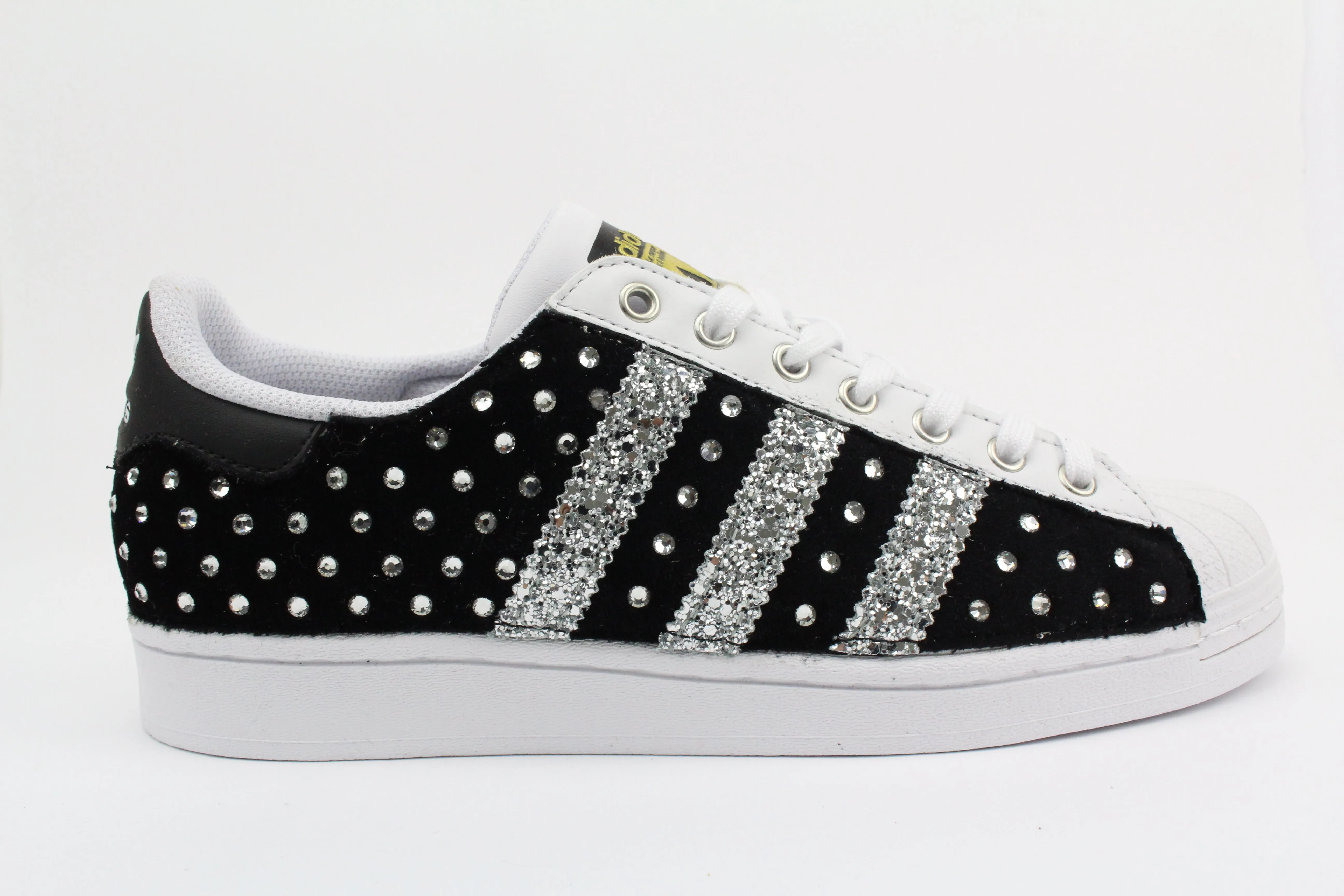 Sport Street Easy Walking Adidas Superstar Black Camoscio & Strass Termo